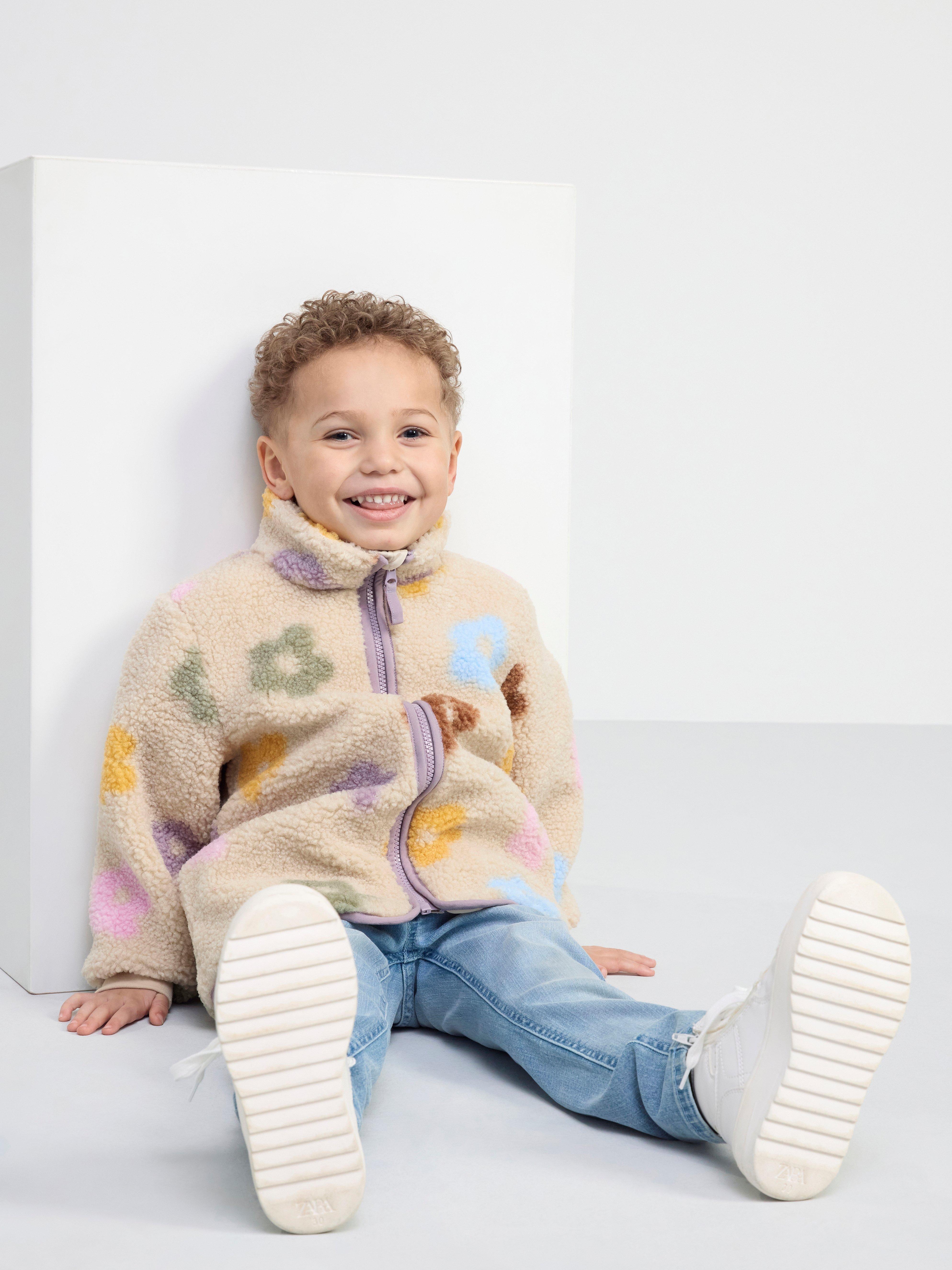 Pile jacket with pattern Light Dusty Lilac