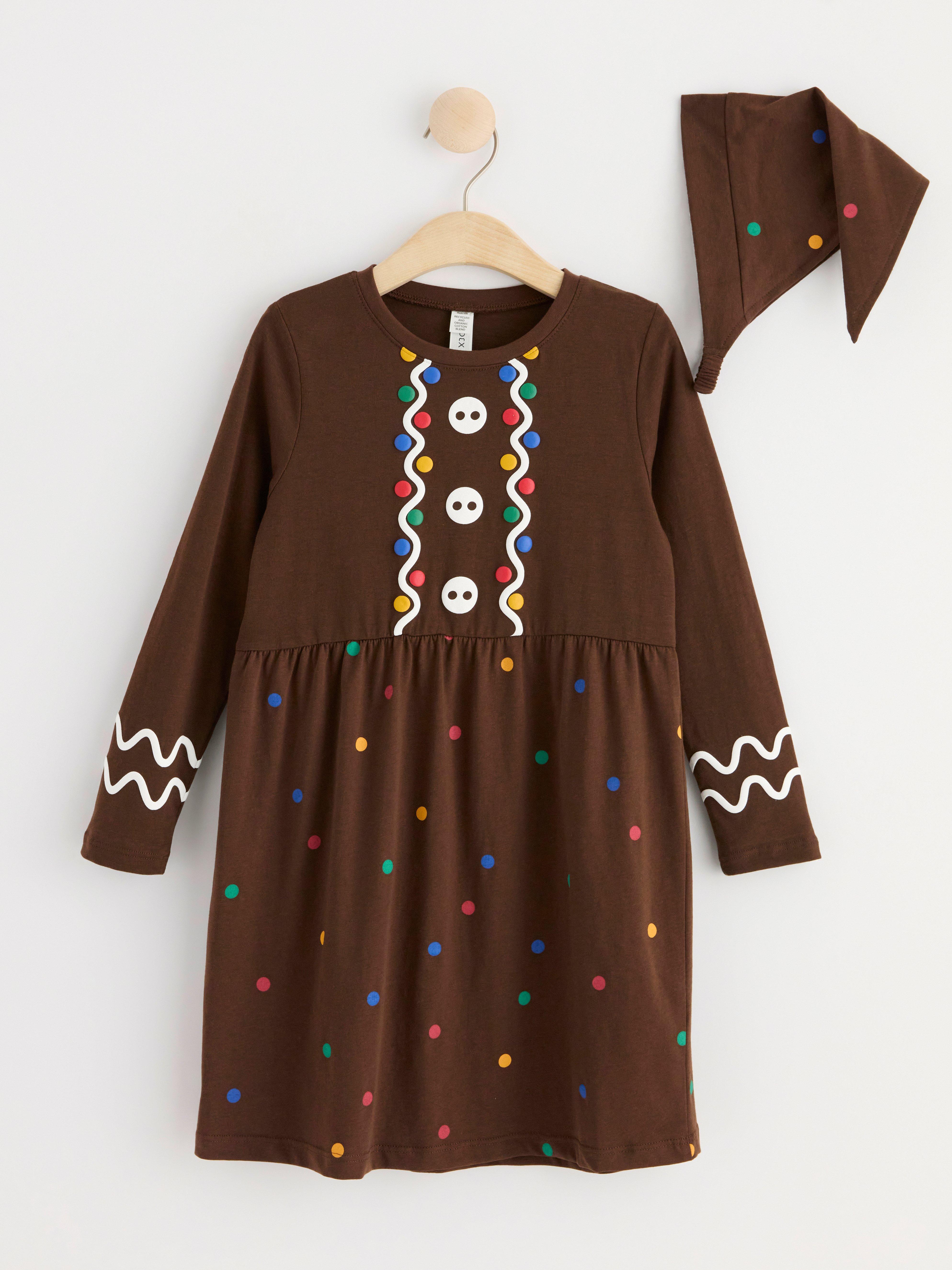 Gingerbread dress and headscarf Dk brown