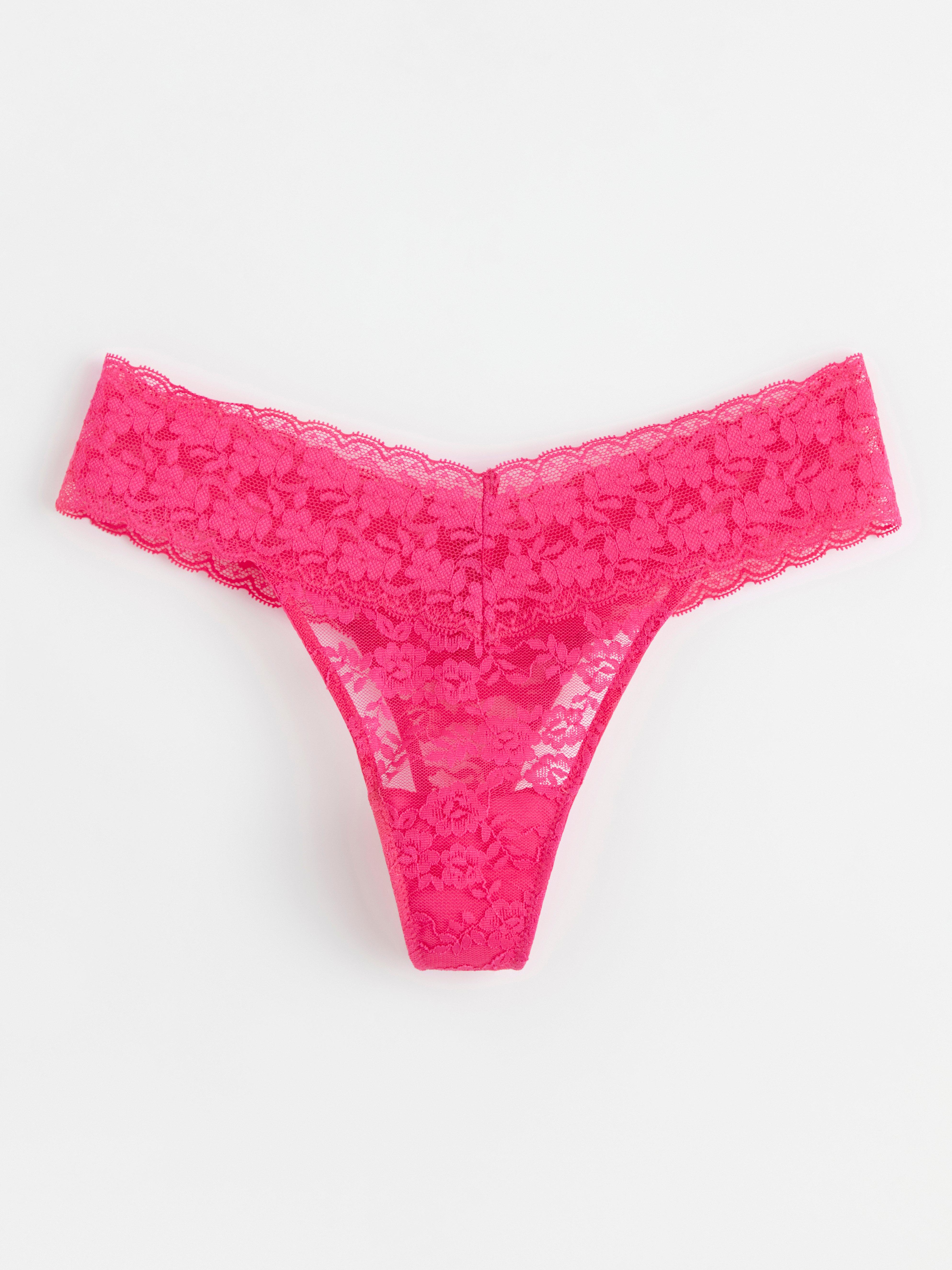 Thong low waist with lace Dark Pink