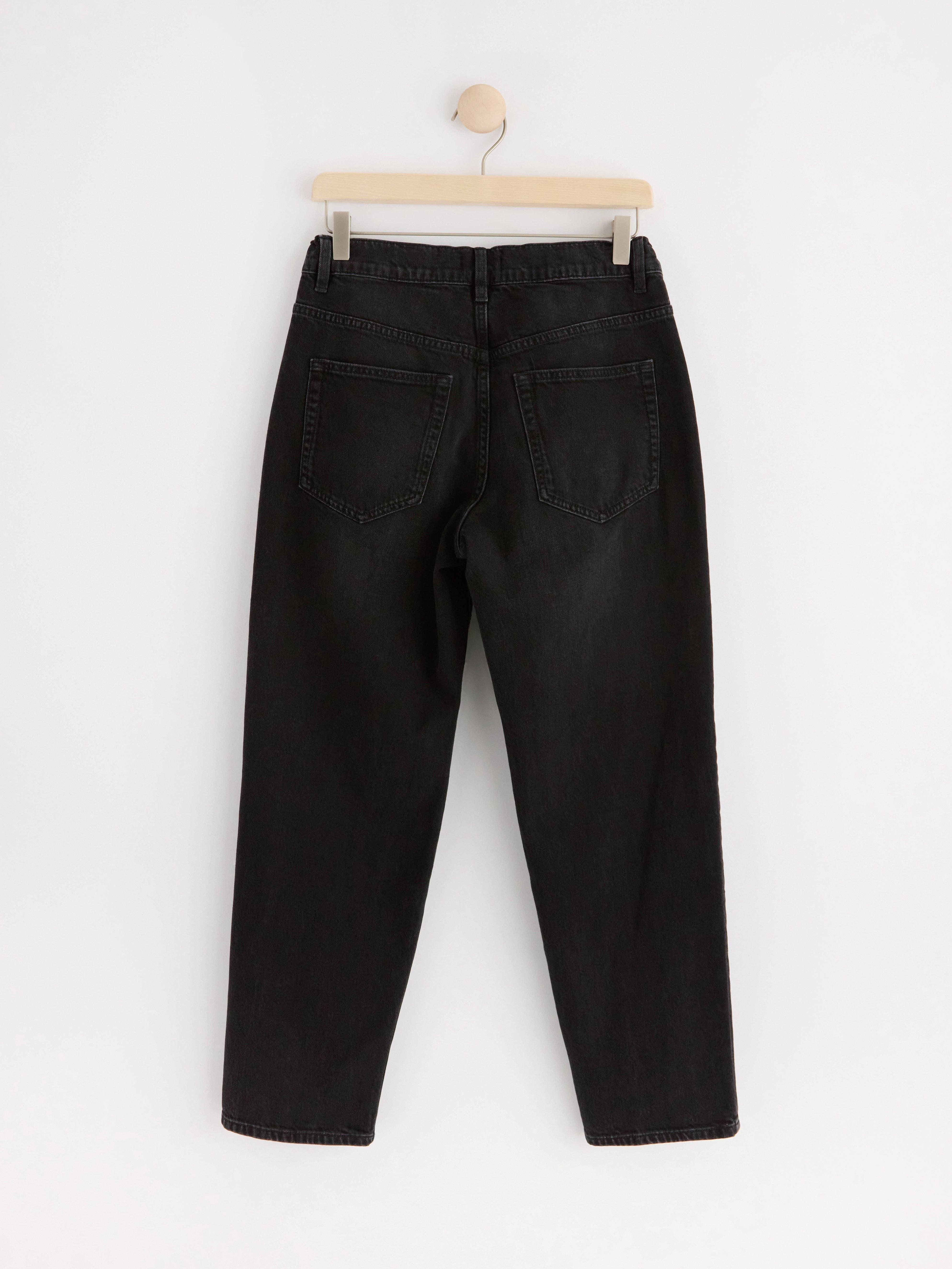 Wilmer Wide tapered leg regular waist jeans Black