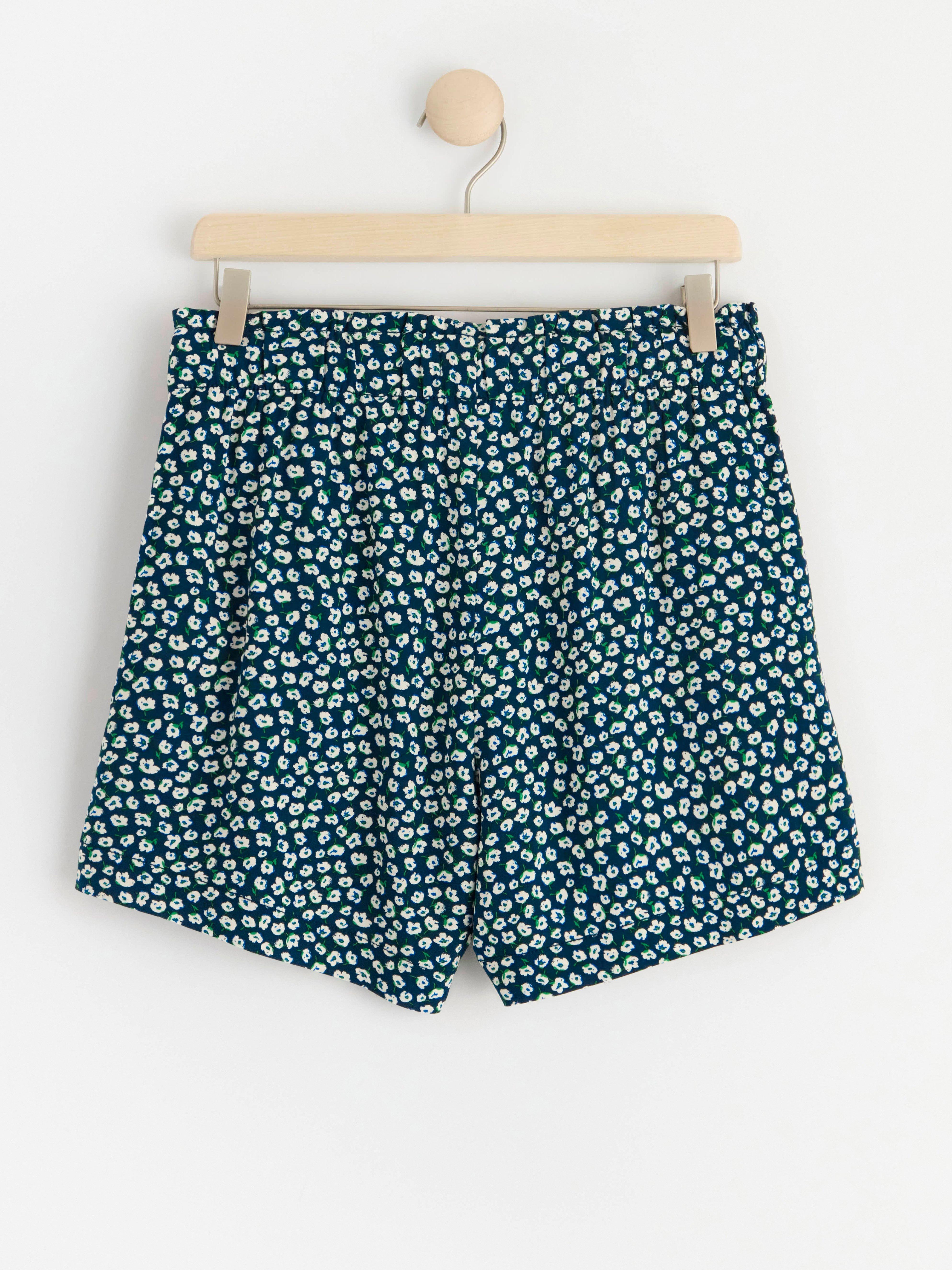 Patterned viscose shorts Navy
