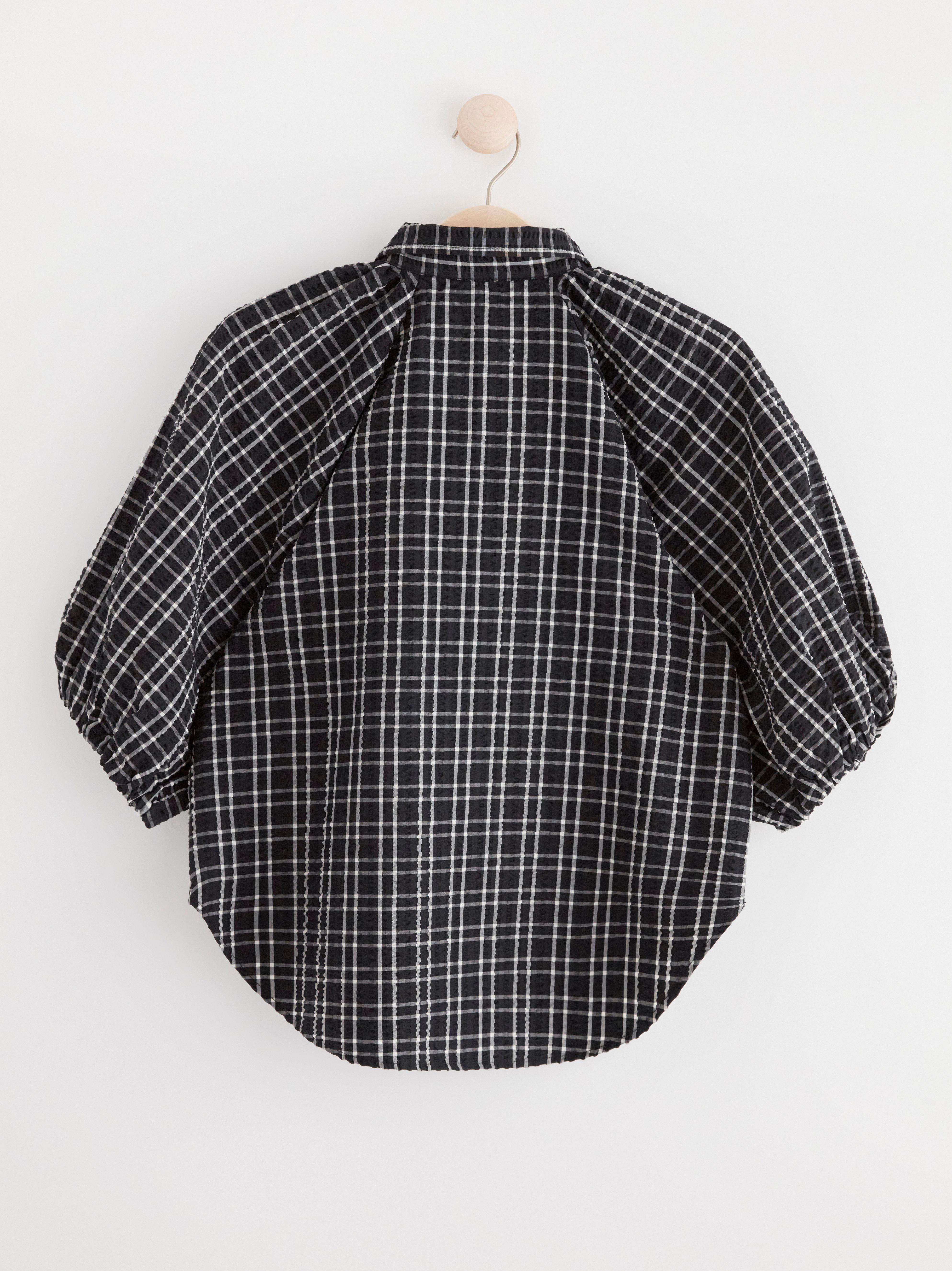 Blouse with puff sleeves Black