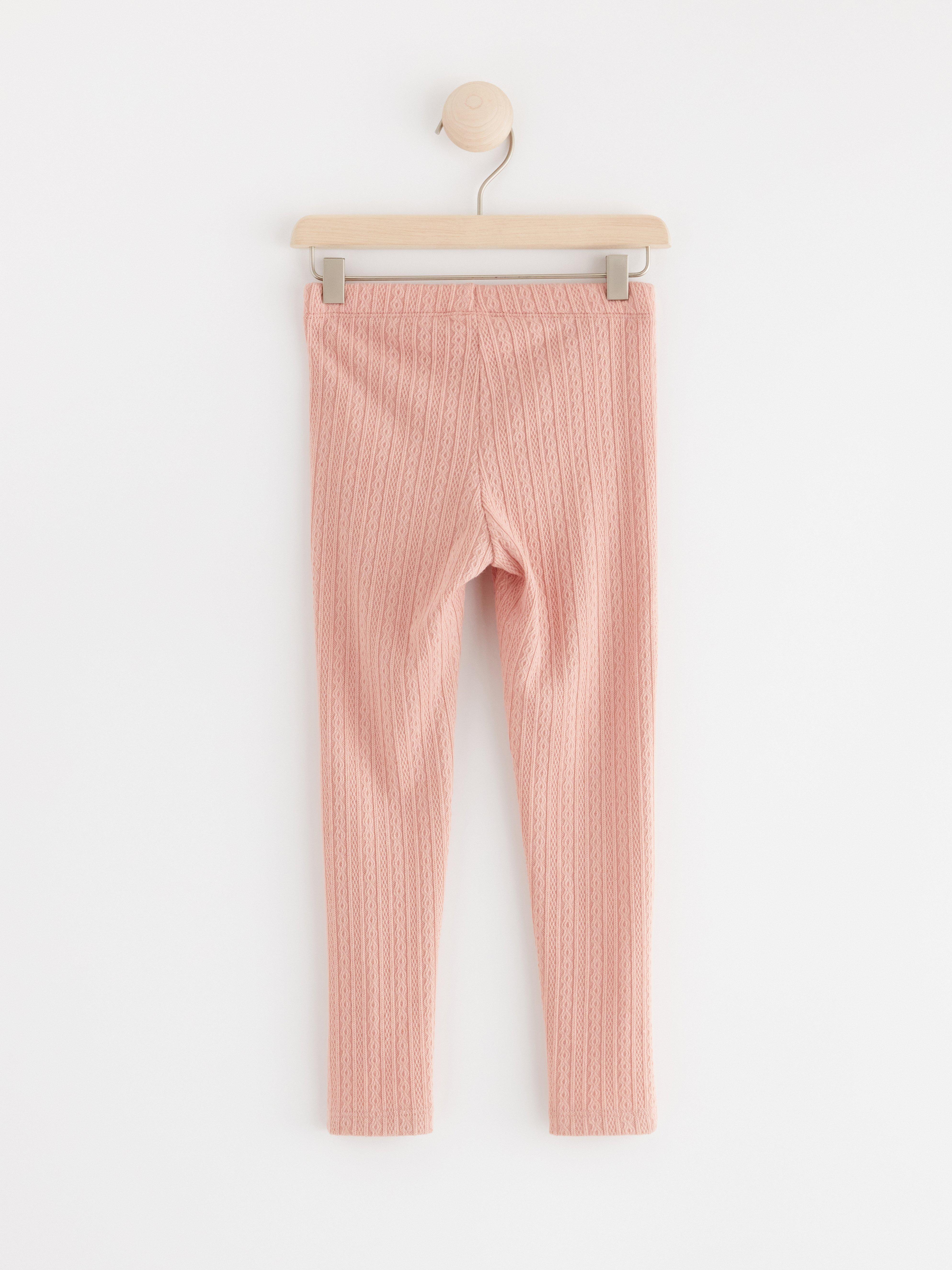 Pattern knitted leggings Dusty Pink
