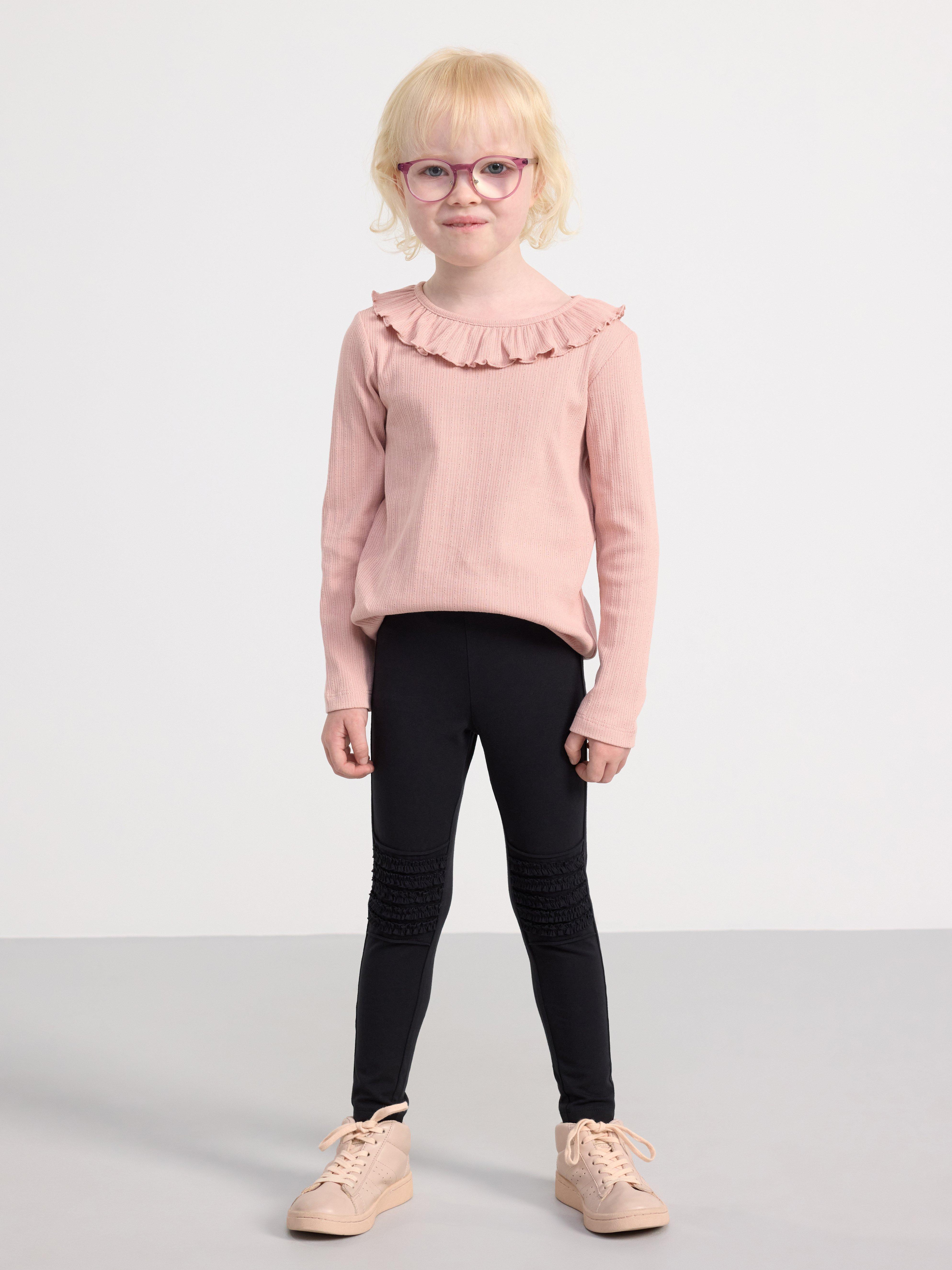 2-pack Leggings with frill Dusty Pink