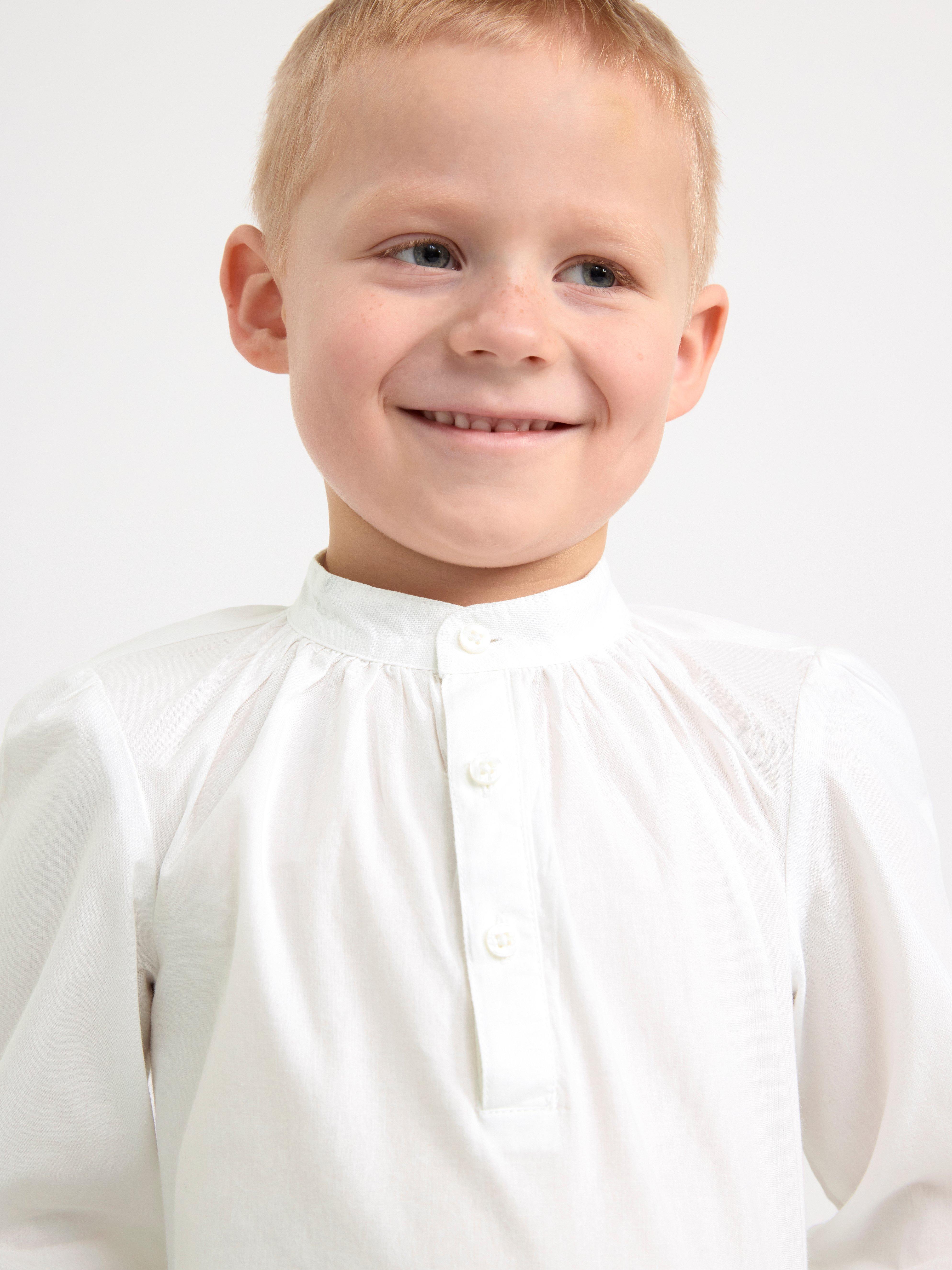 Festive cotton blouse White