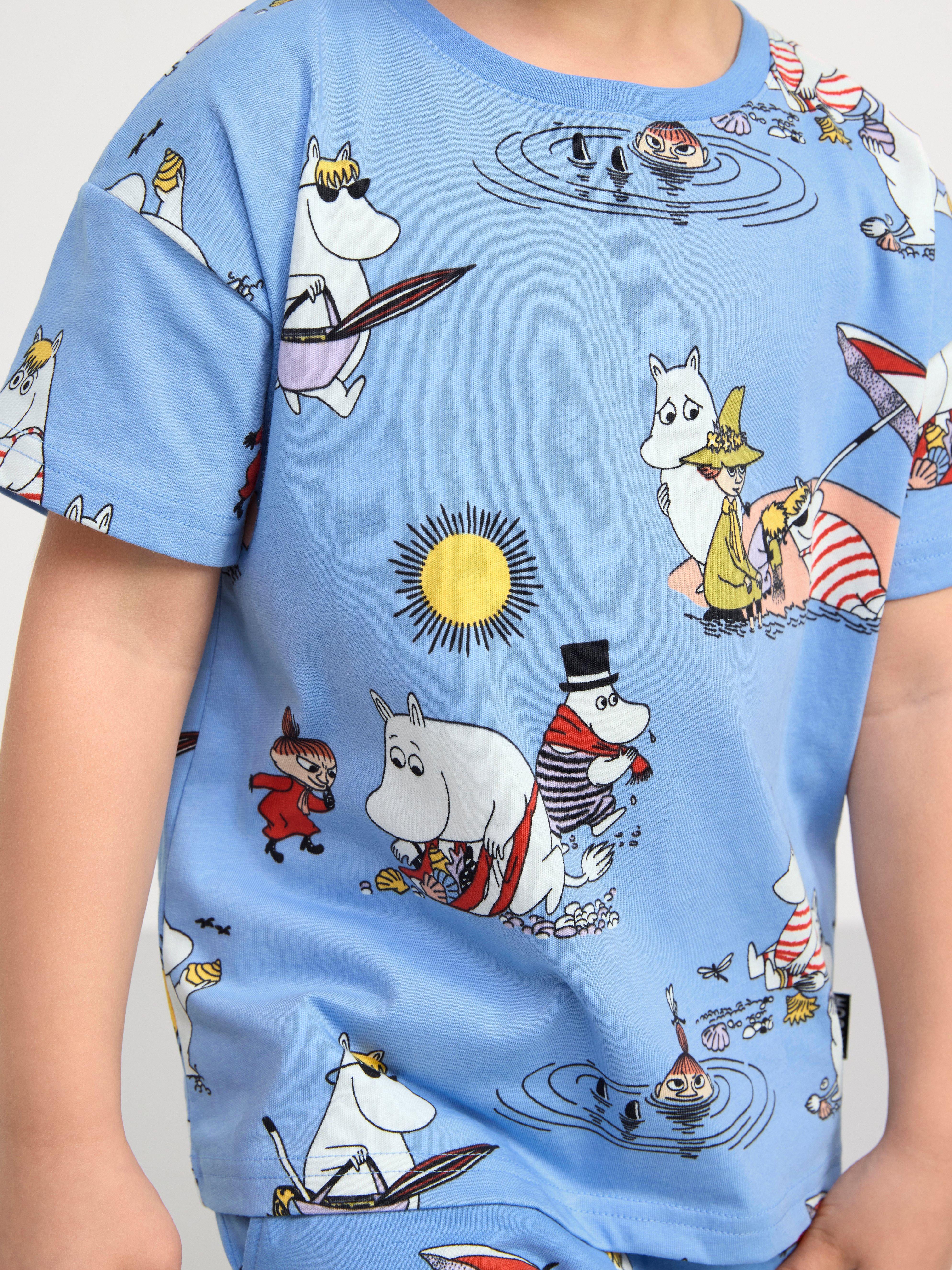 Set with Moomin print Lt Dusty Blue