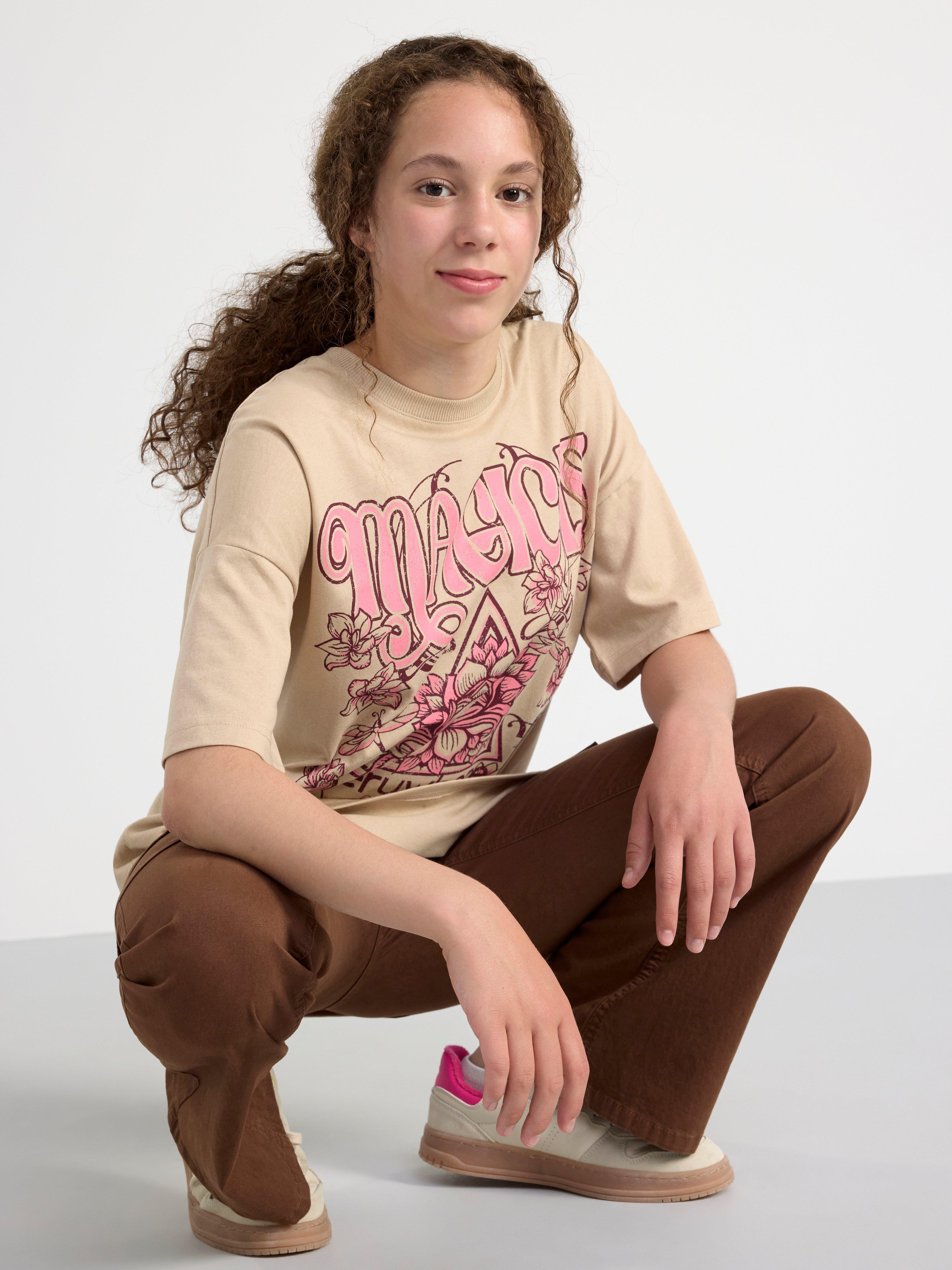 T-shirt with print Beige