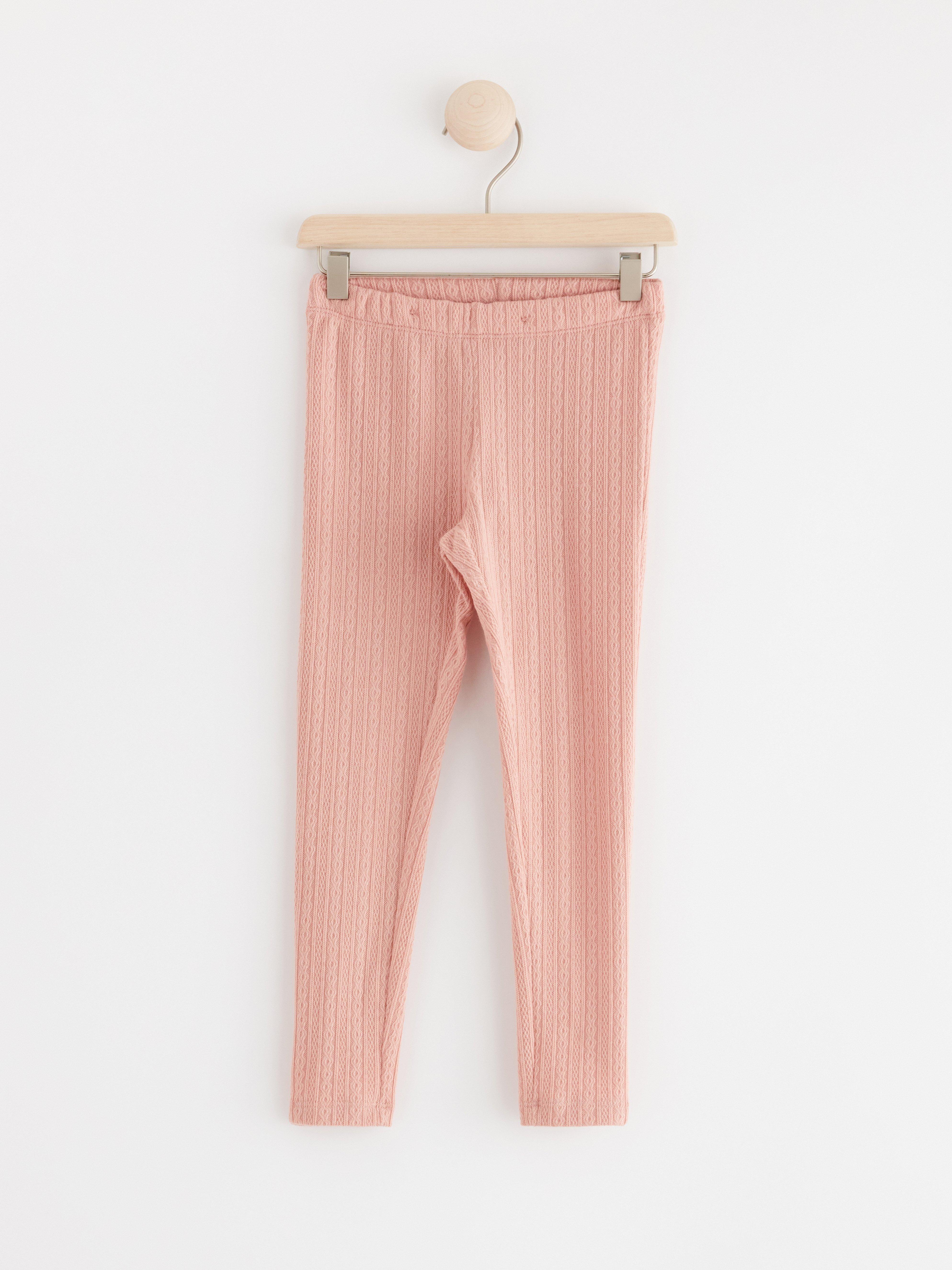 Pattern knitted leggings Dusty Pink