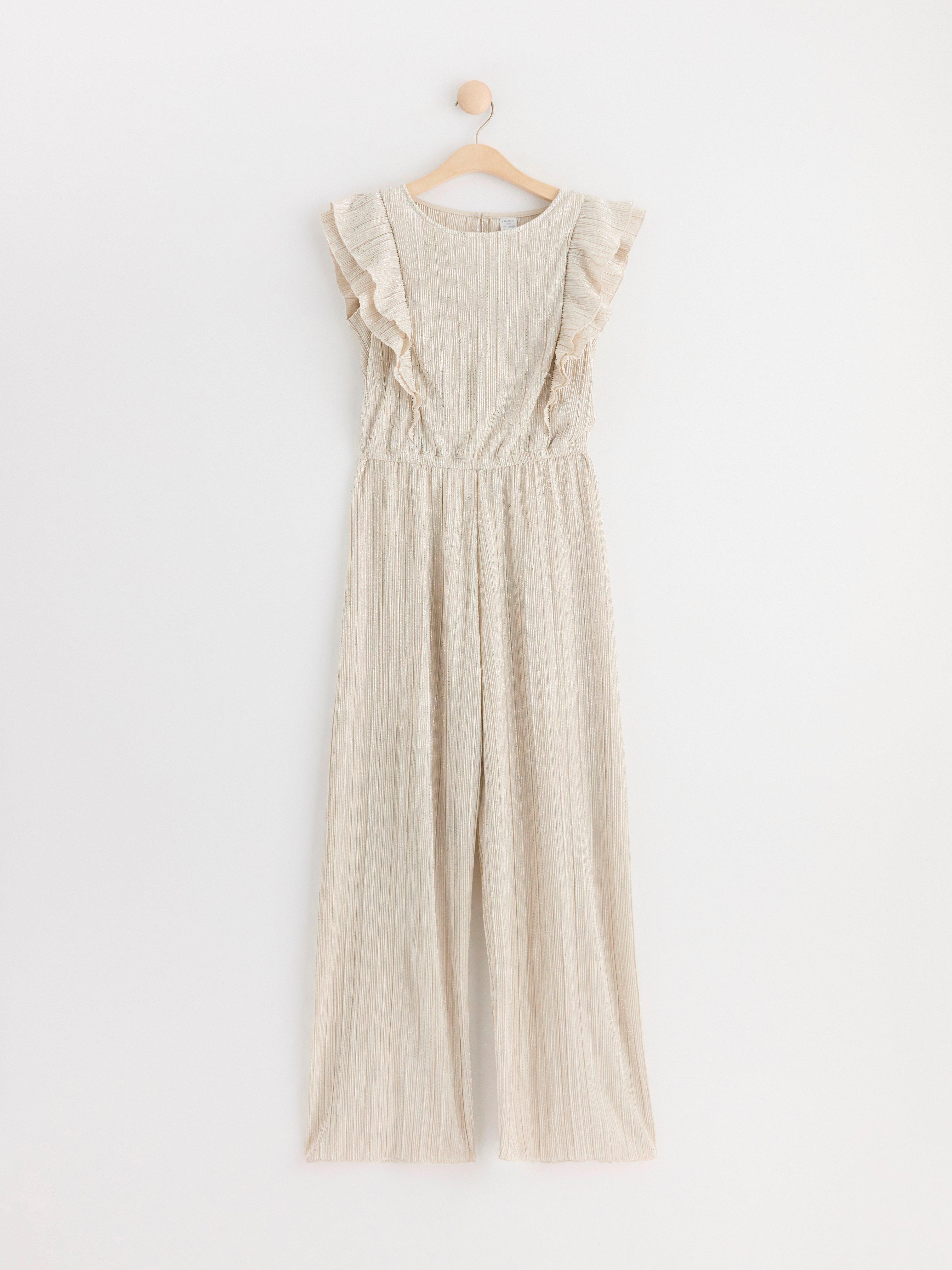 Jumpsuit with flounces Light Beige