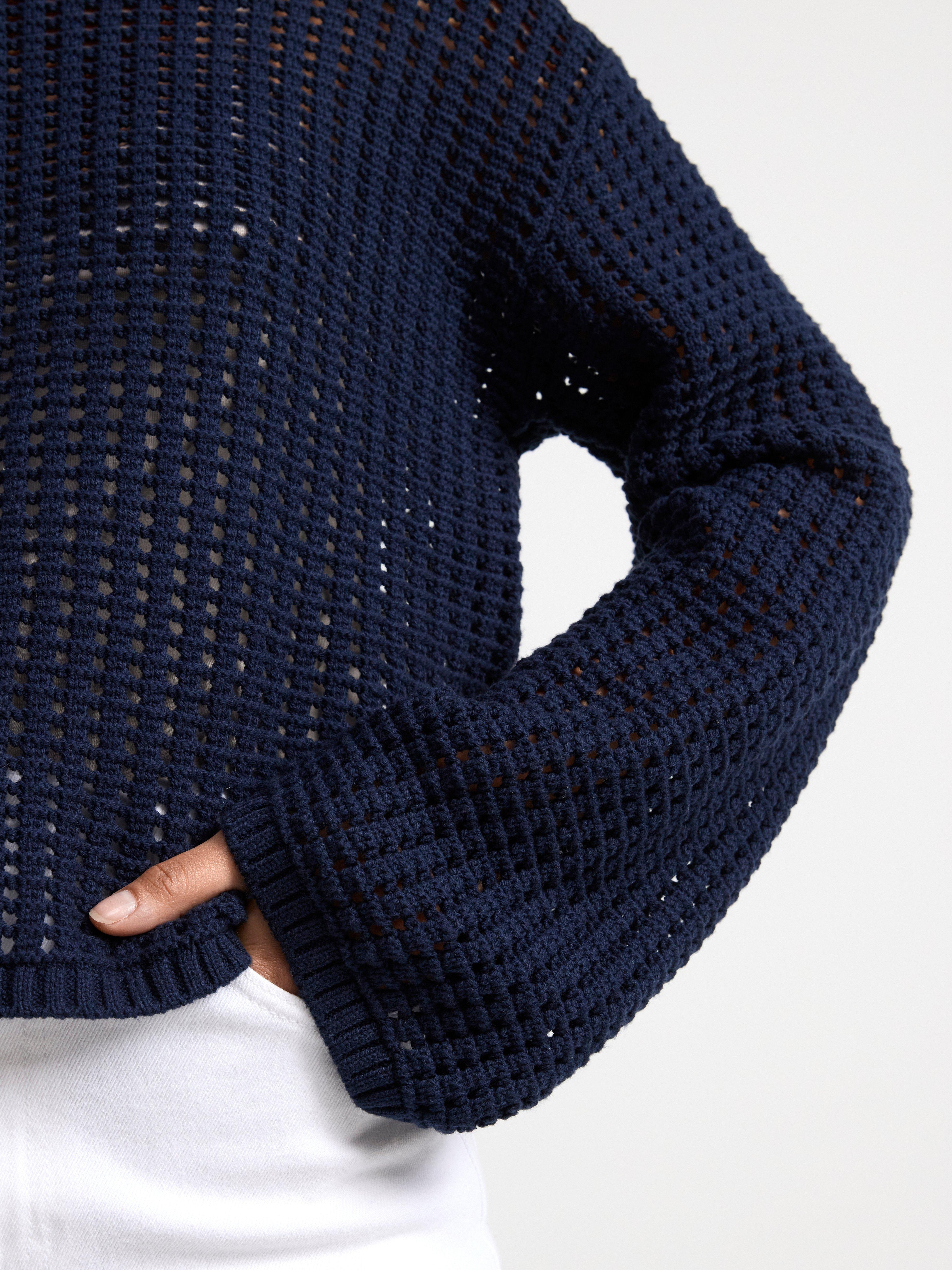Hole knitted jumper Navy