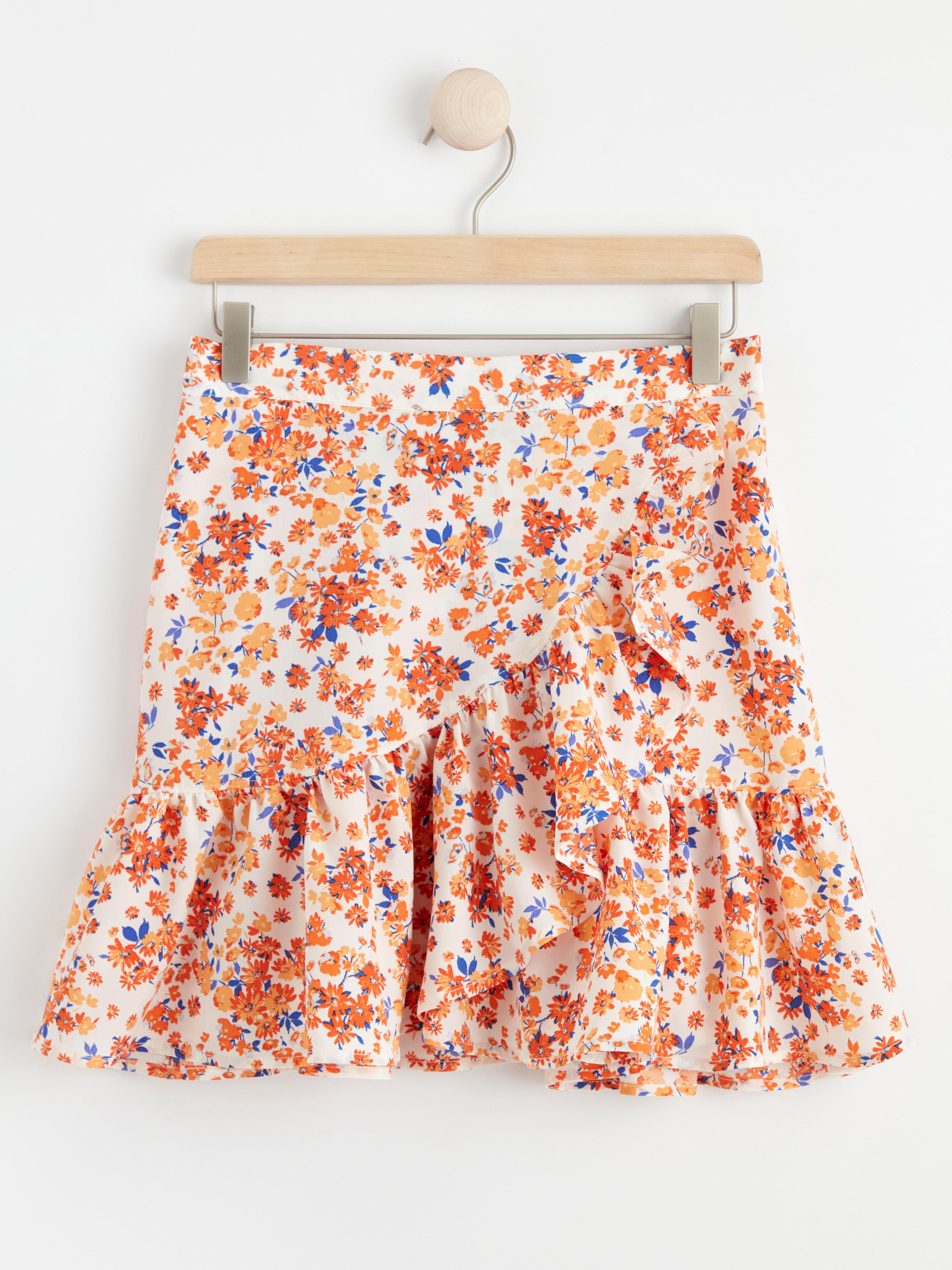 Mini skirt with flounces Orange