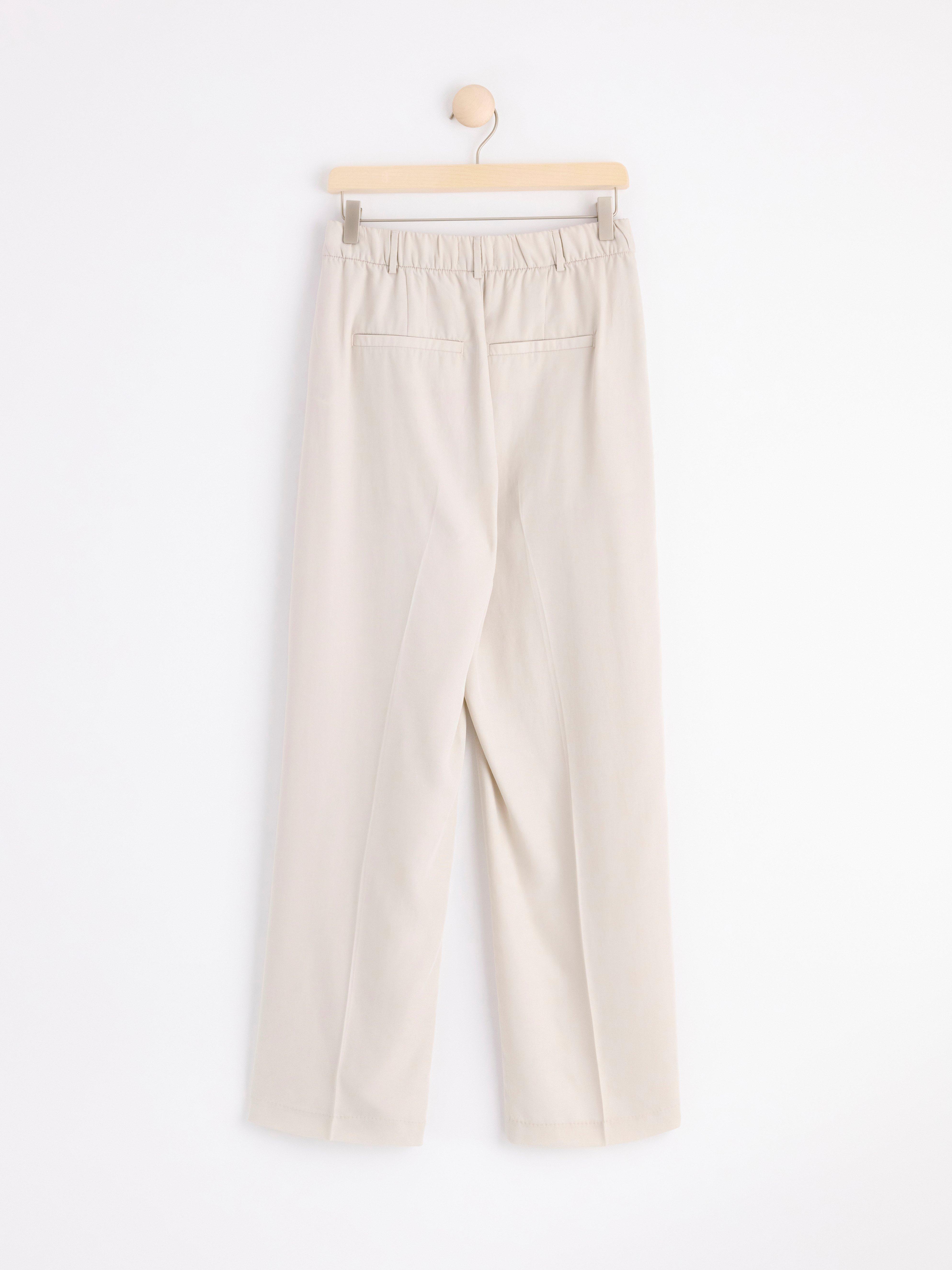 Straight trousers with high waist Light Beige