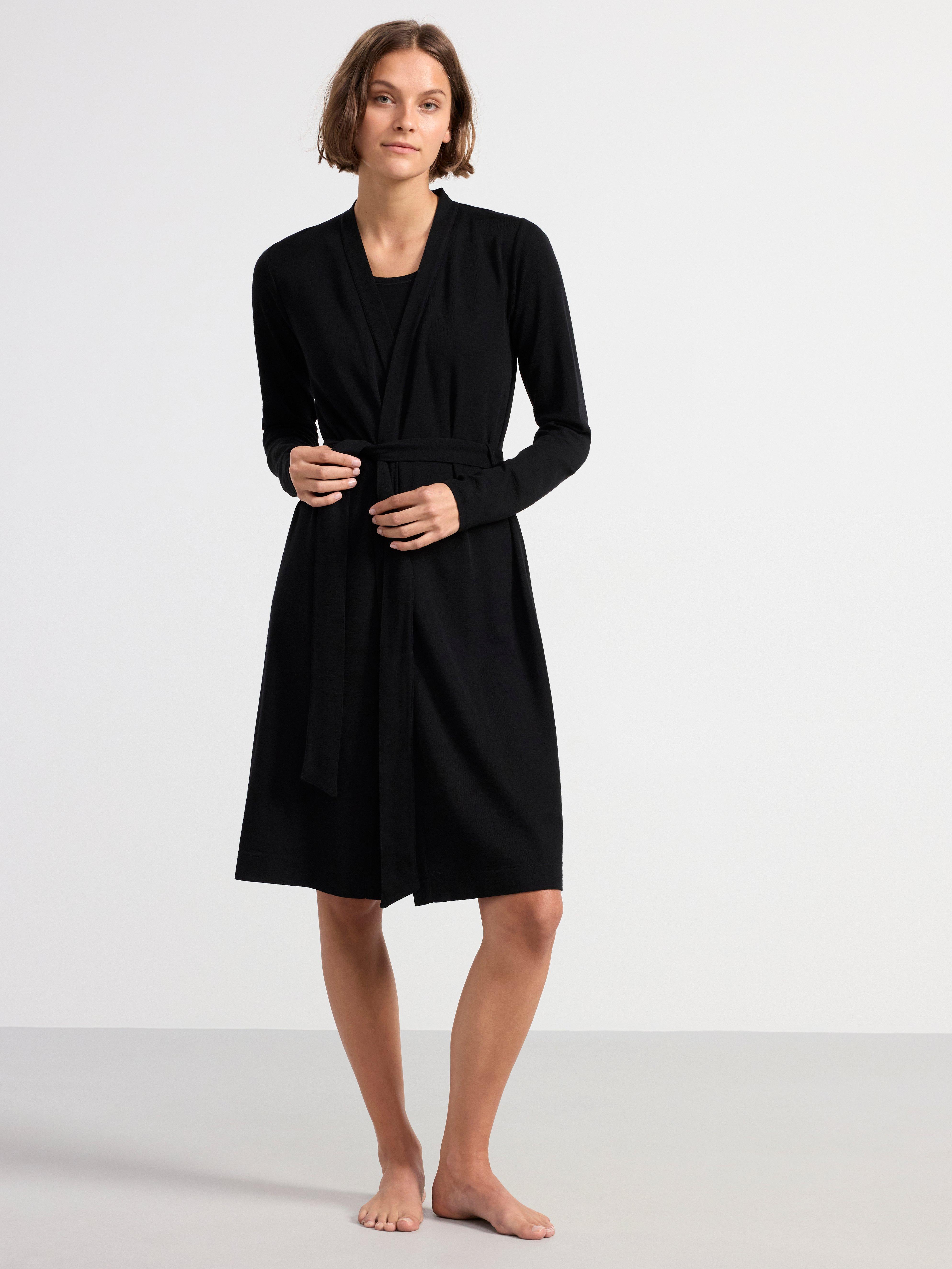 Robe in merino wool Black