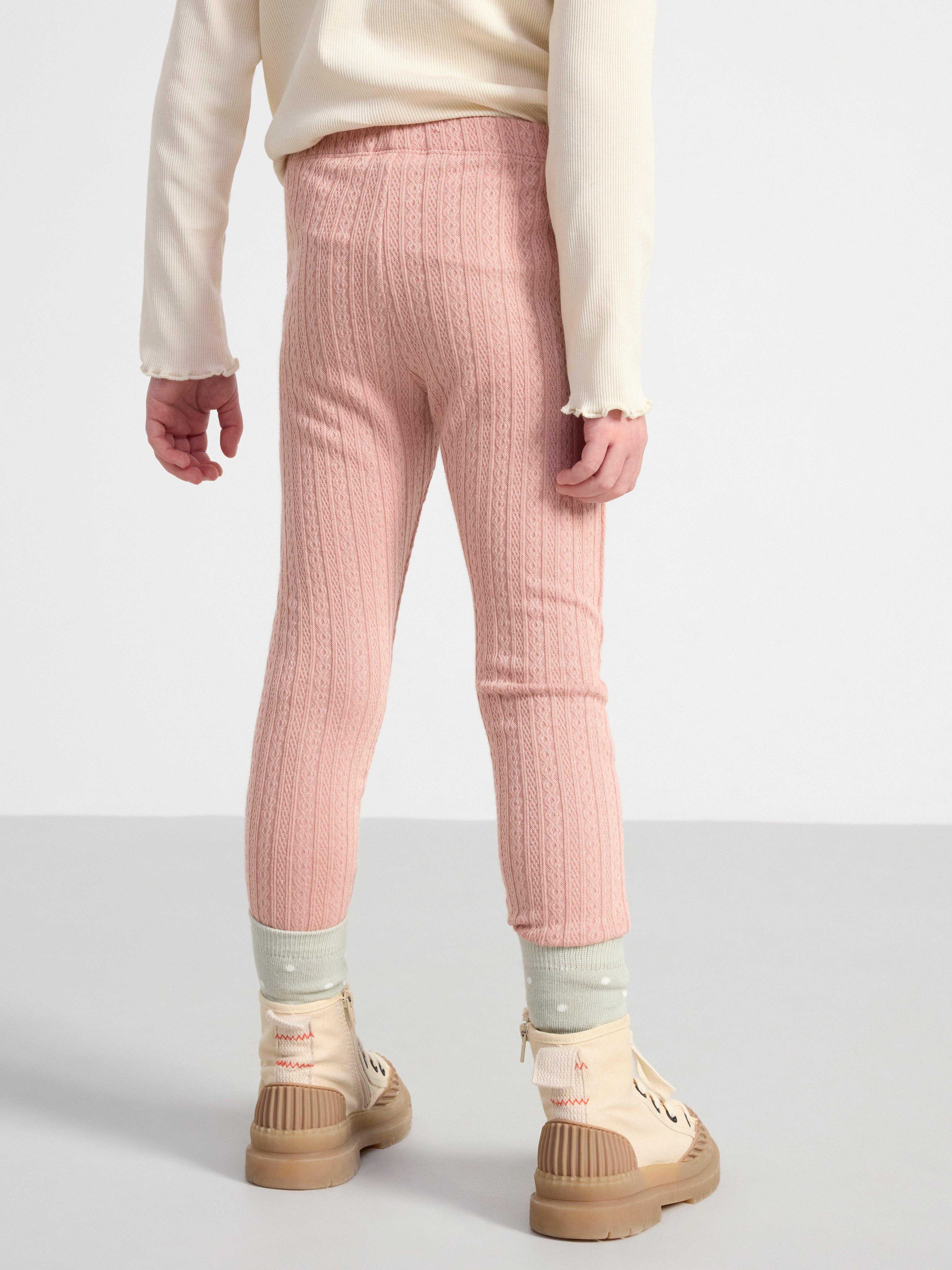 Pattern knitted leggings Dusty Pink