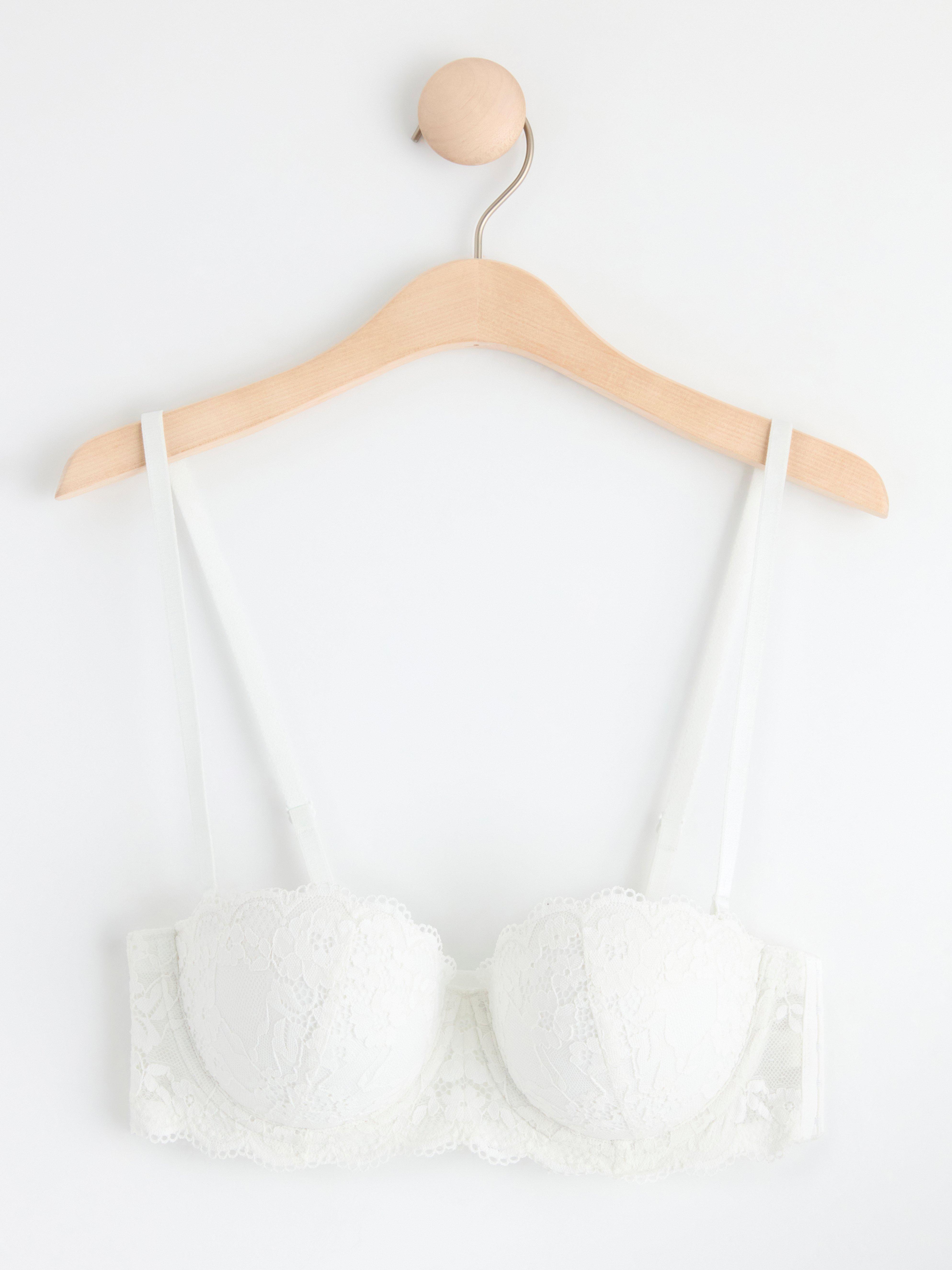 Björk strapless balconette bra with lace White