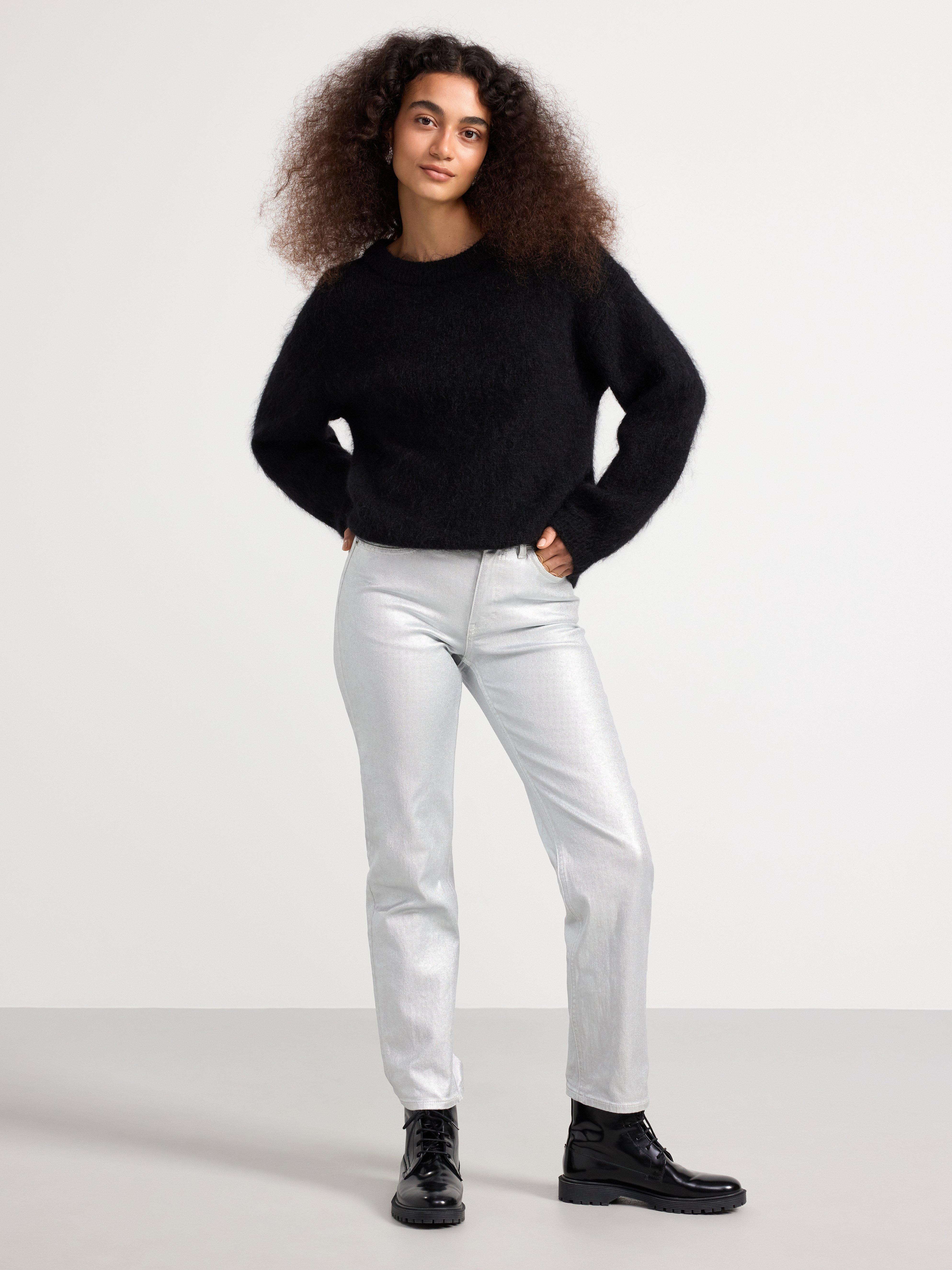 Jeans with silver coating Silver