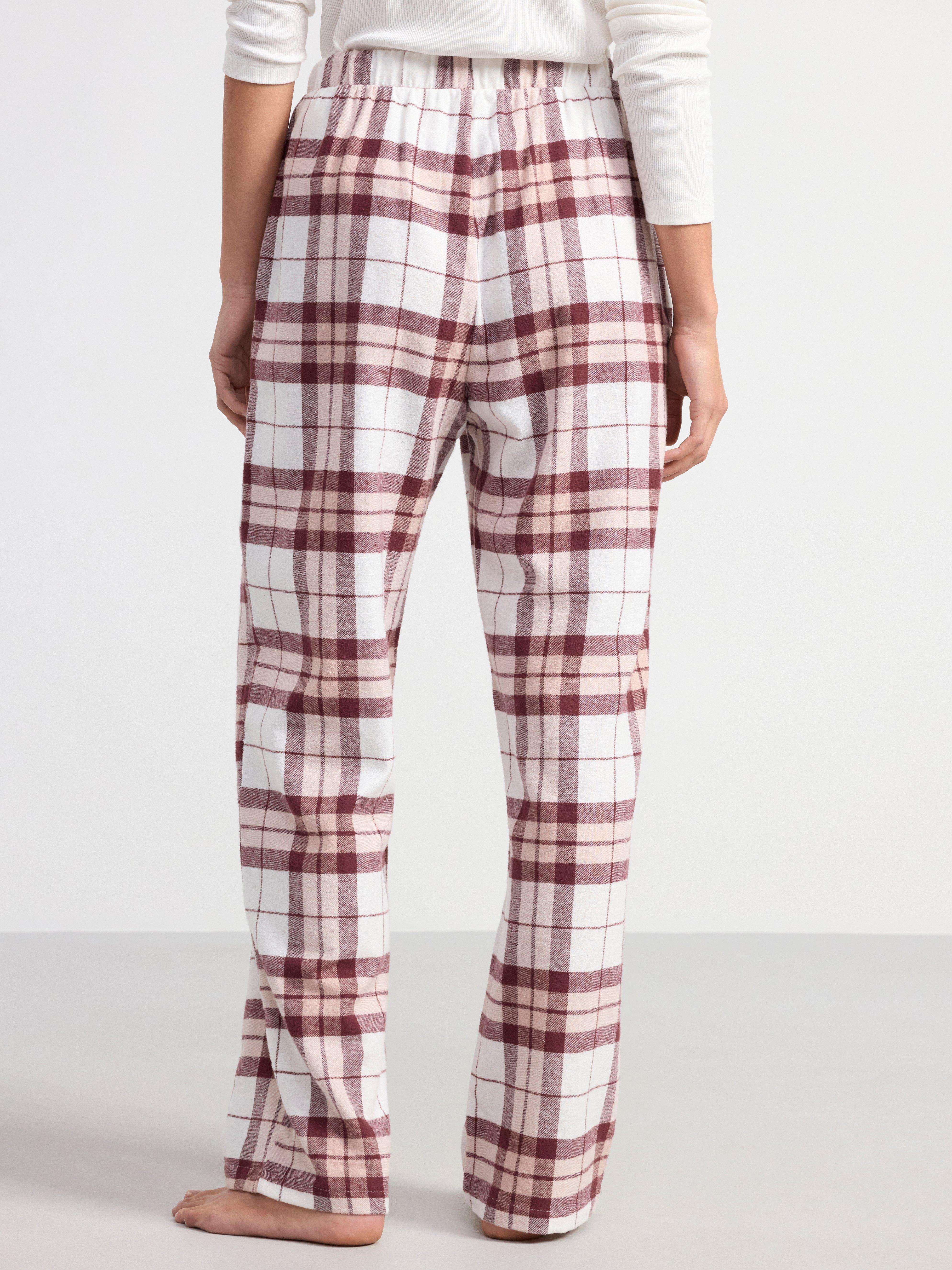 Pyjama trousers in flannel Light Dusty Pink