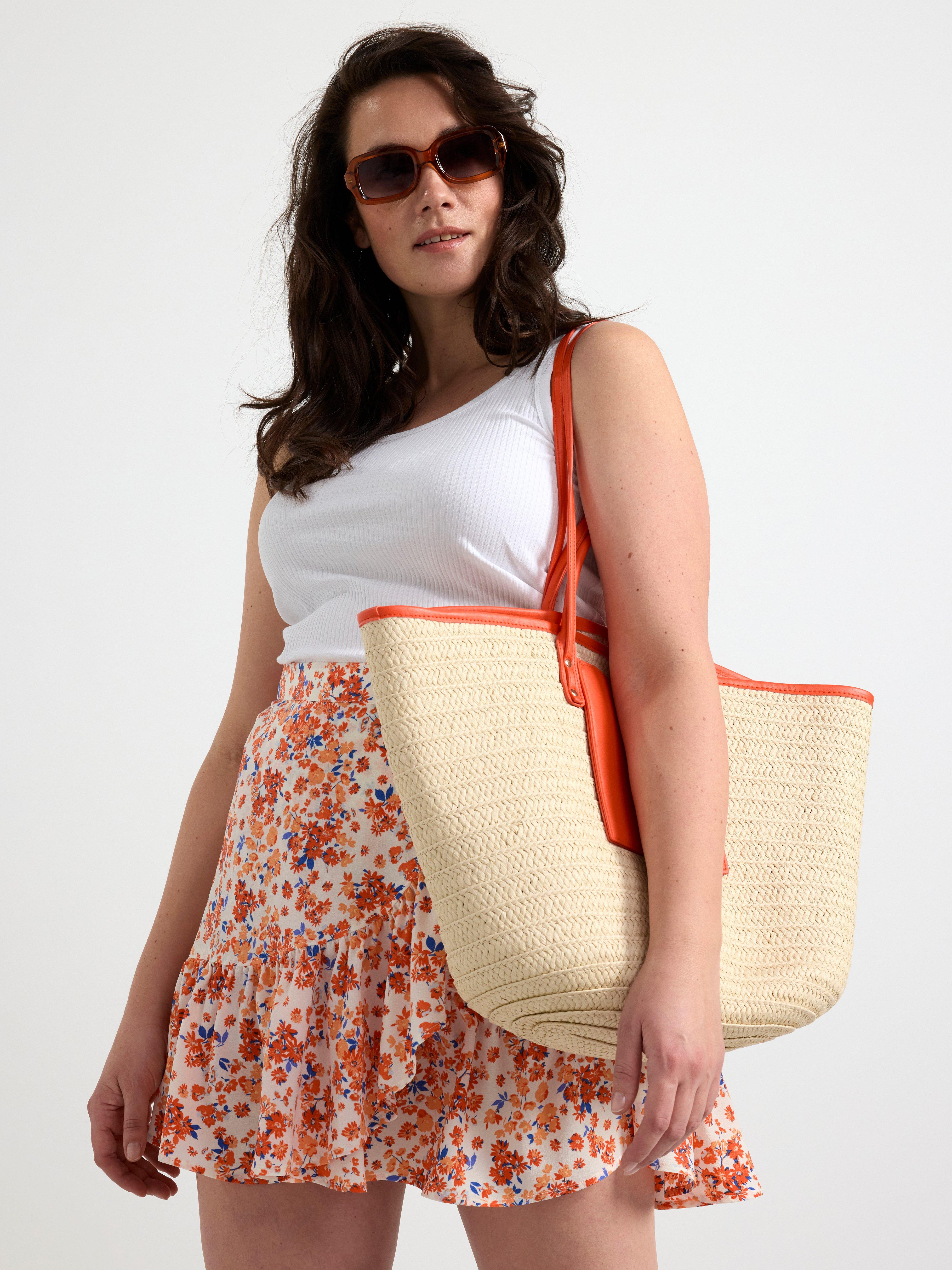 Mini skirt with flounces Orange