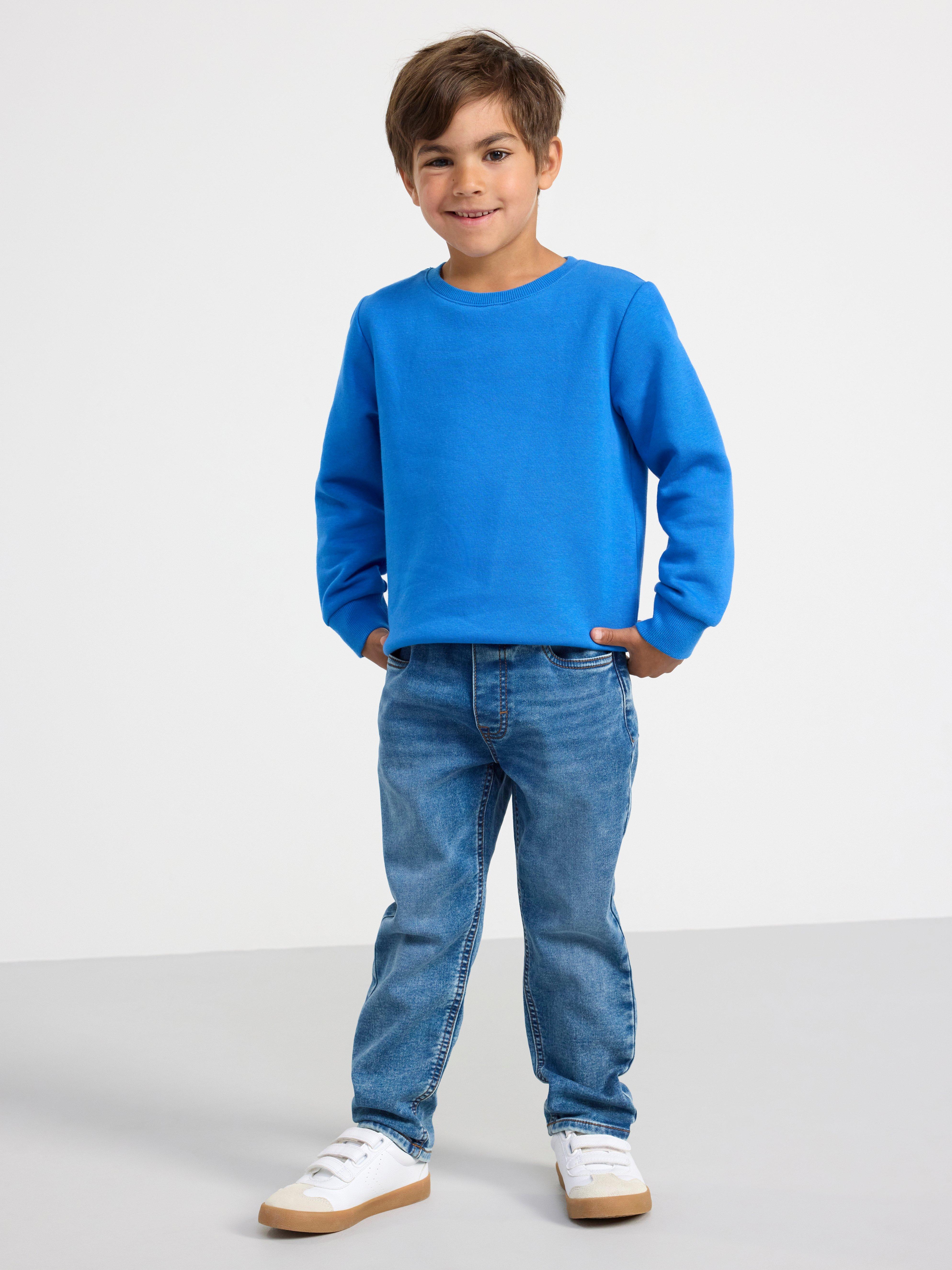 Sweatshirt with brushed inside Blue