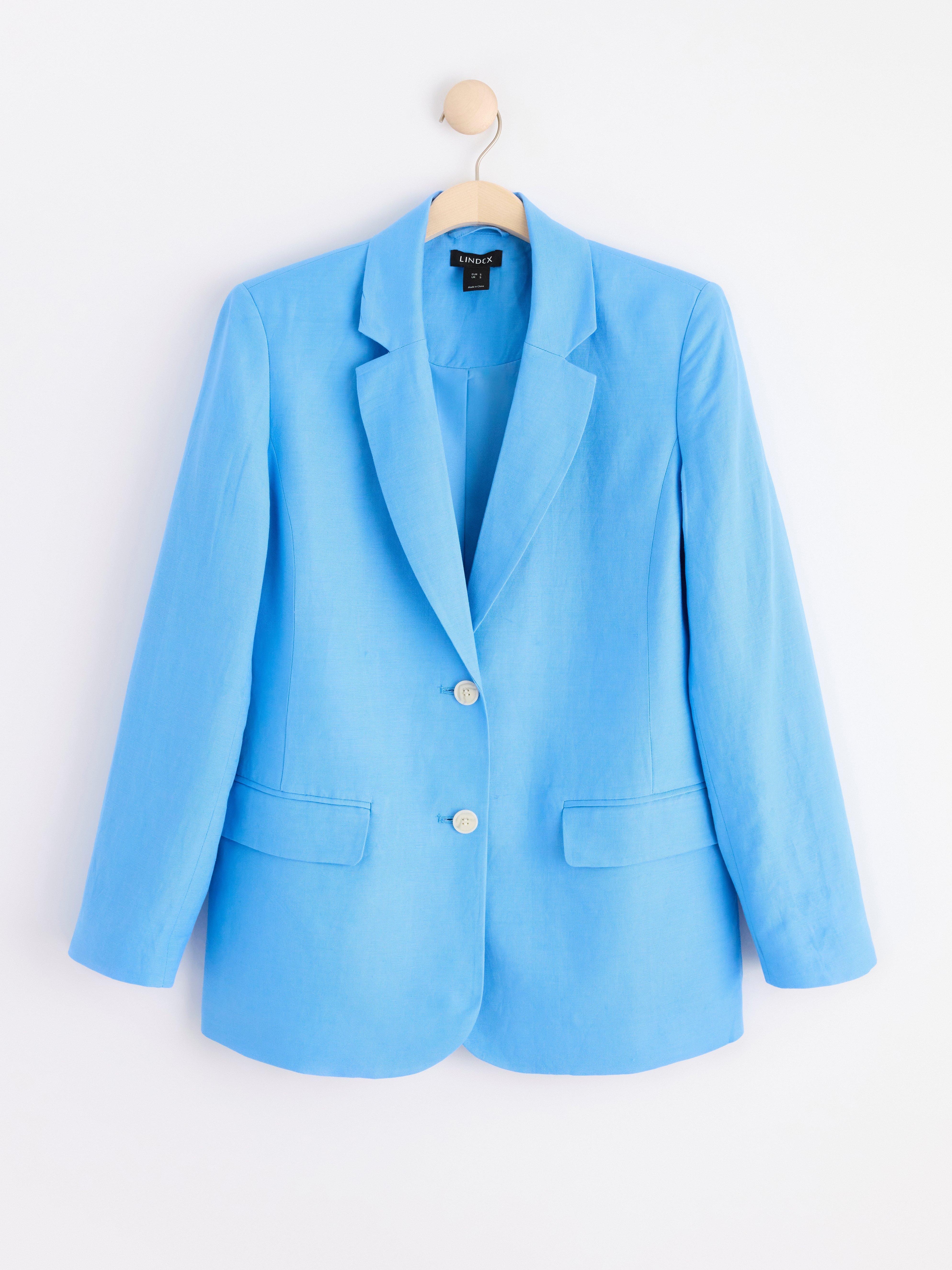 Blazer in linen blend Light dusty Blue