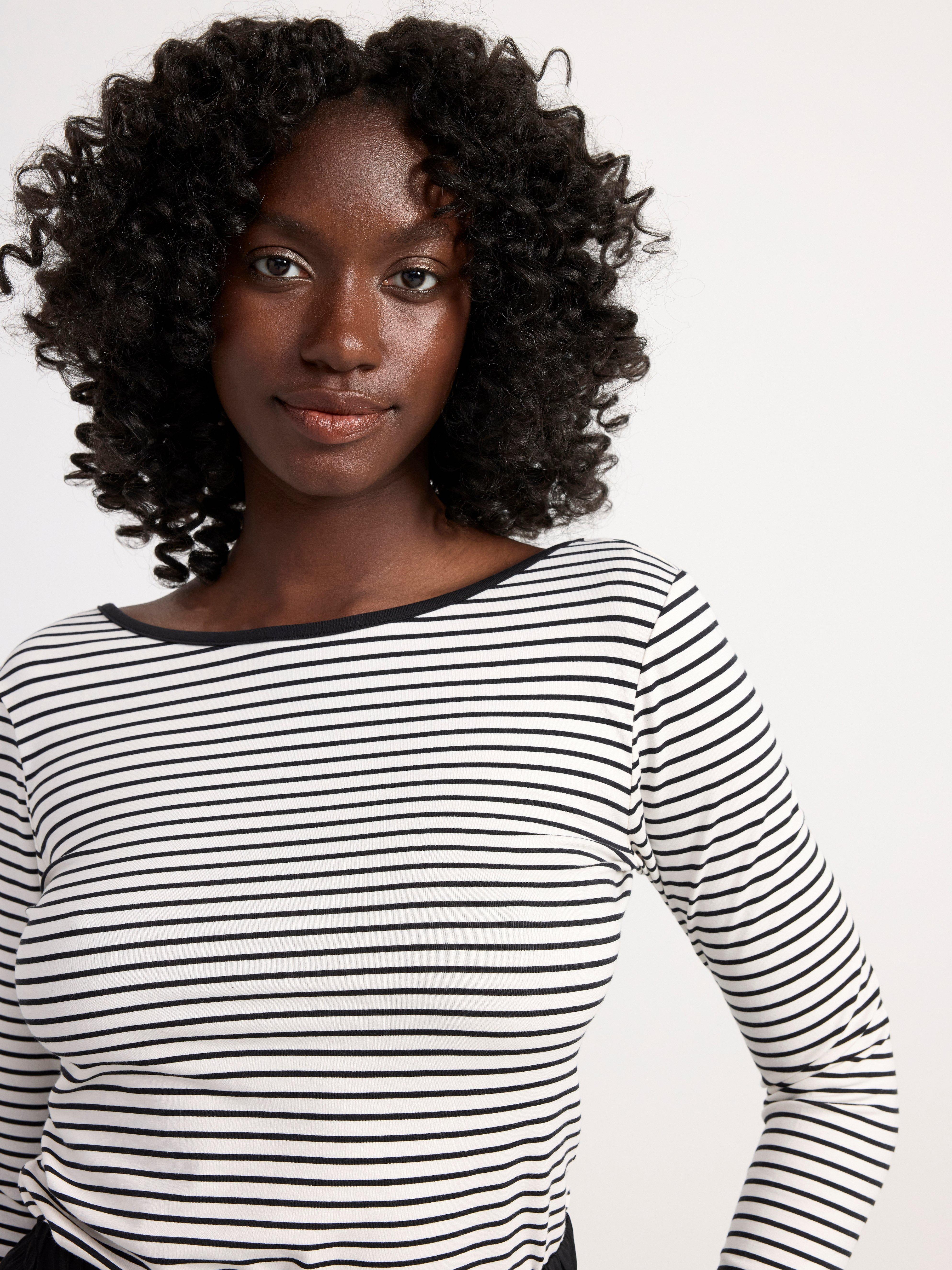 Top with stripes Light White