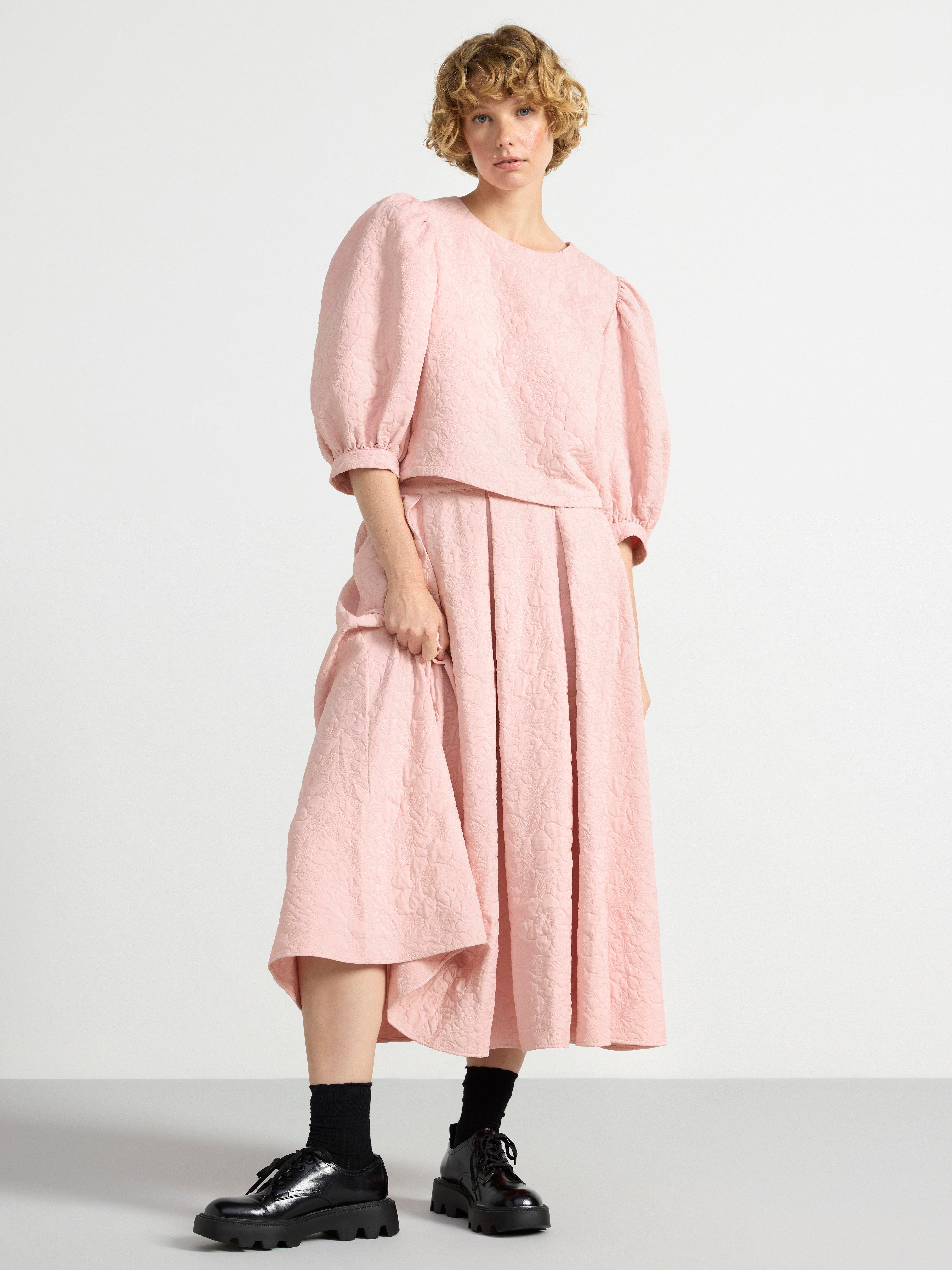 Midi skirt with embroidery Light Pink