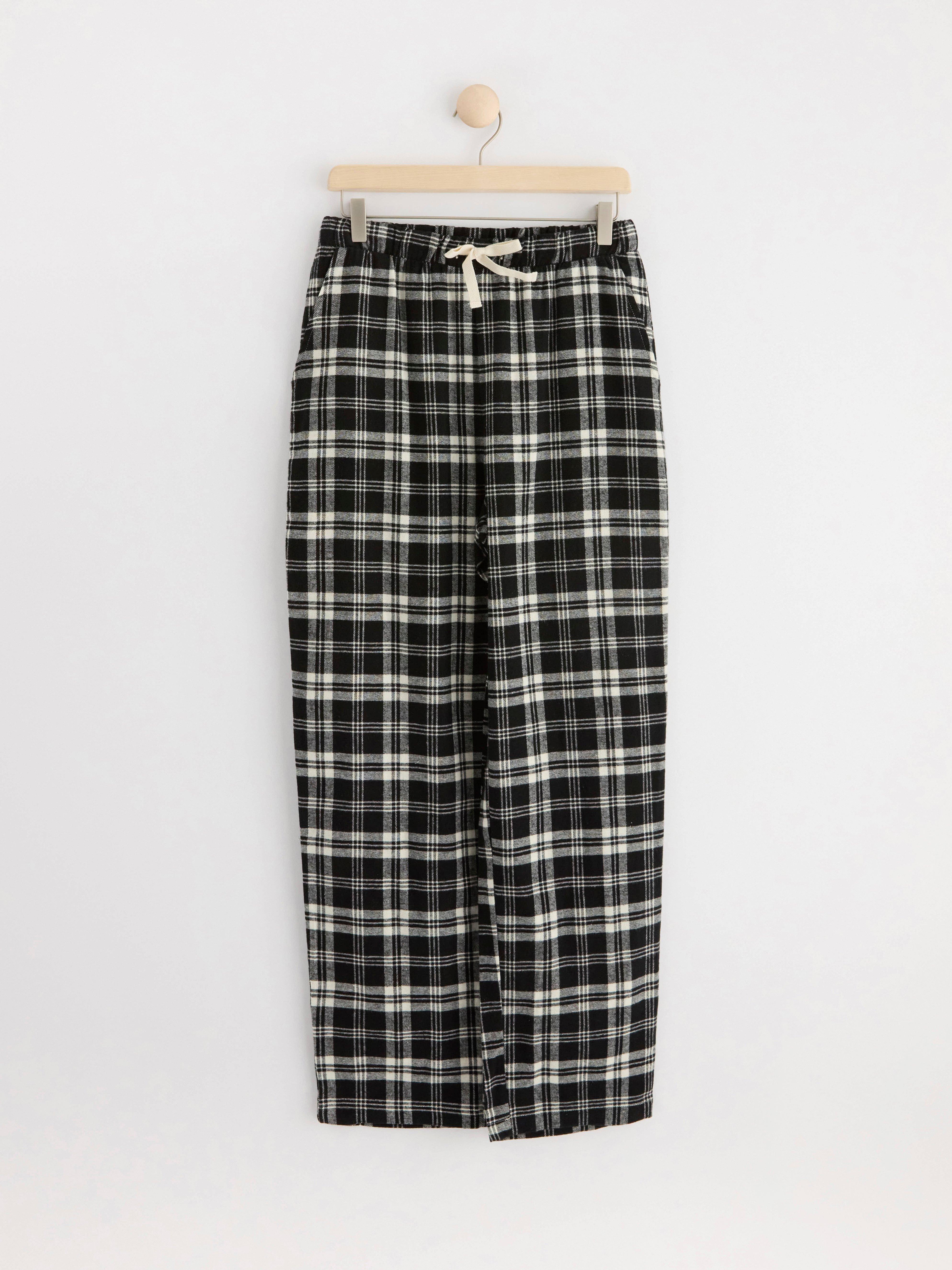 Pyjama trousers in flannel Black