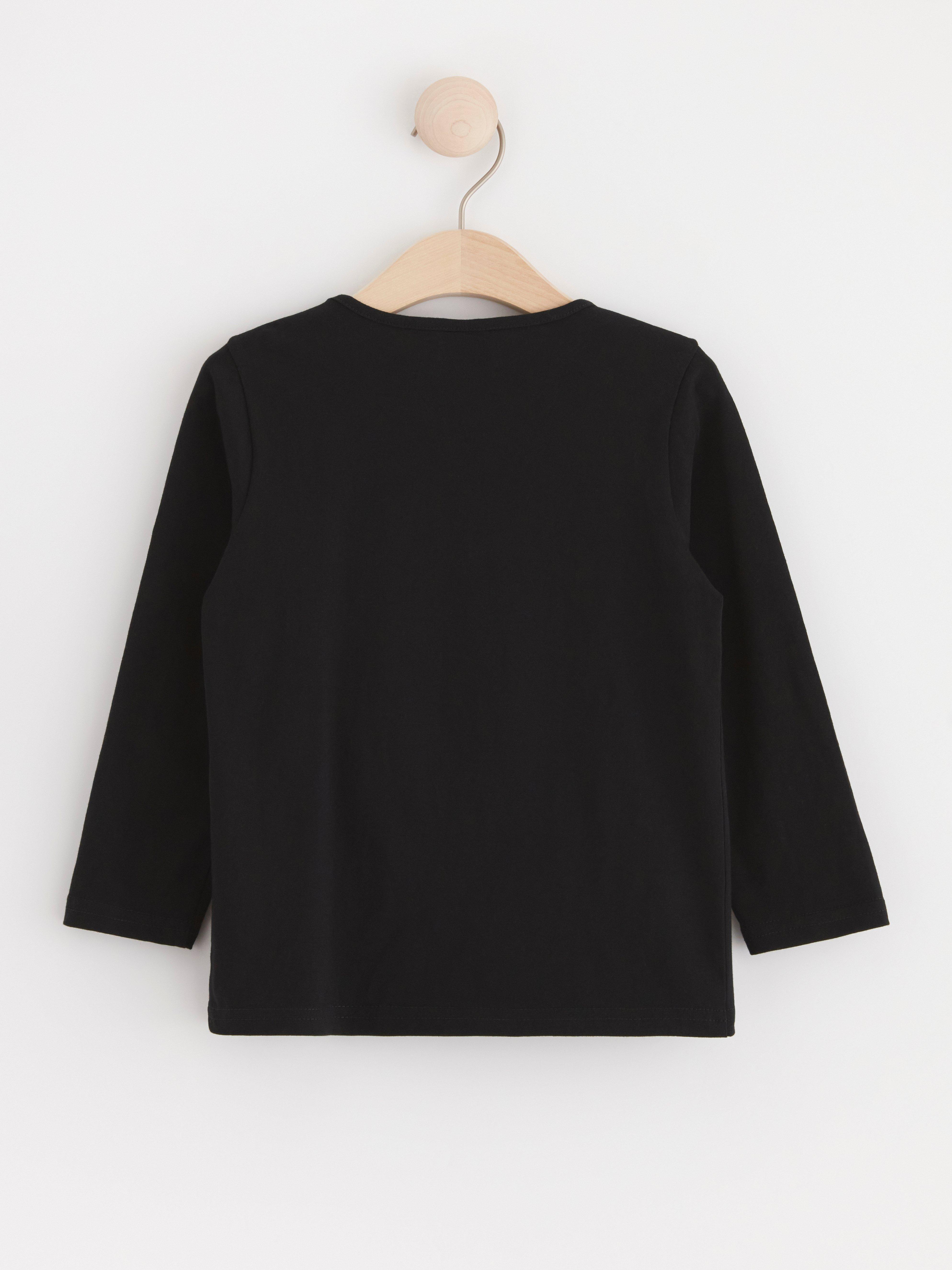 Long sleeve top with reversible sequins Black
