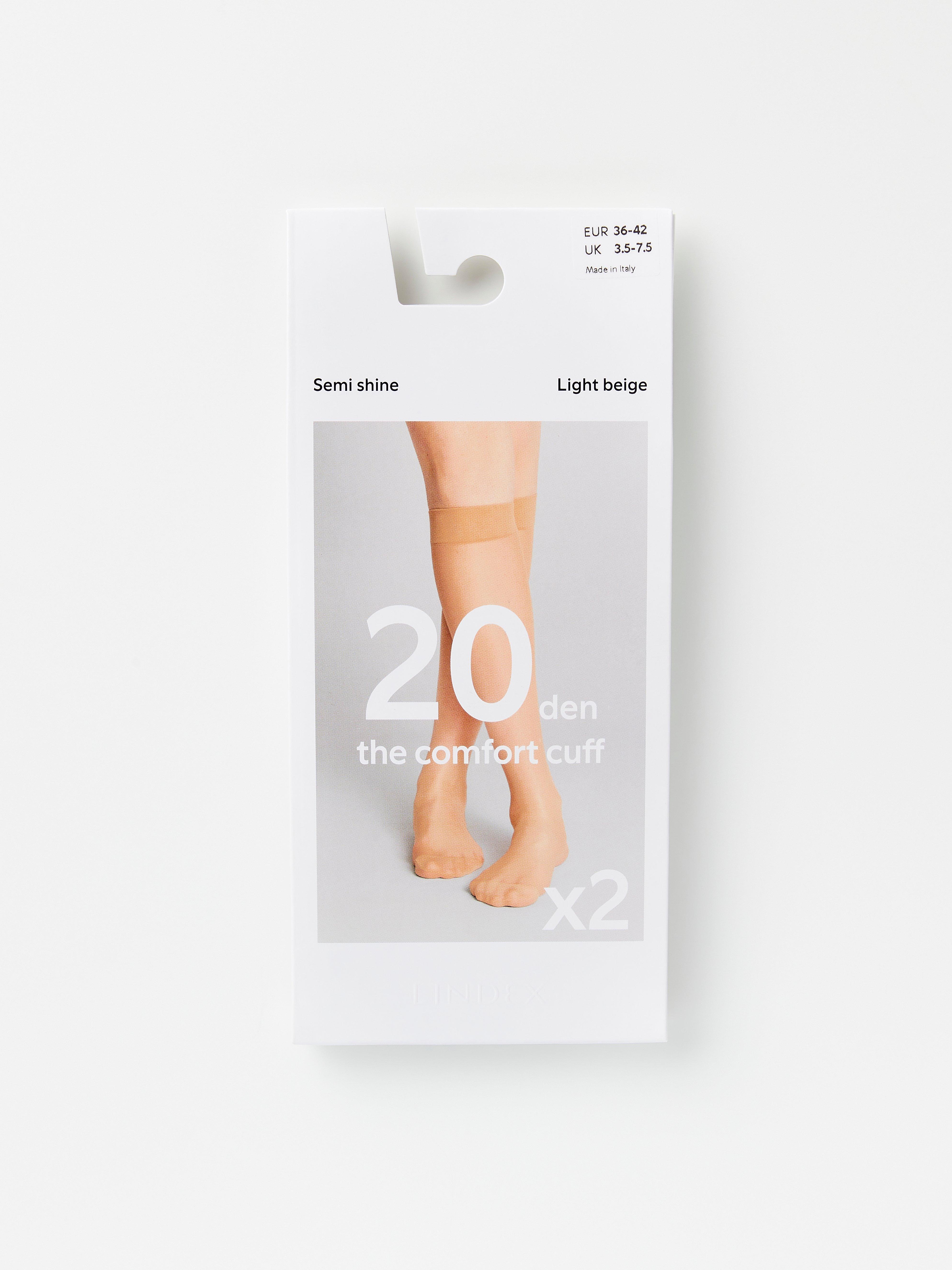 2-pack knee highs 20 denier Light Beige
