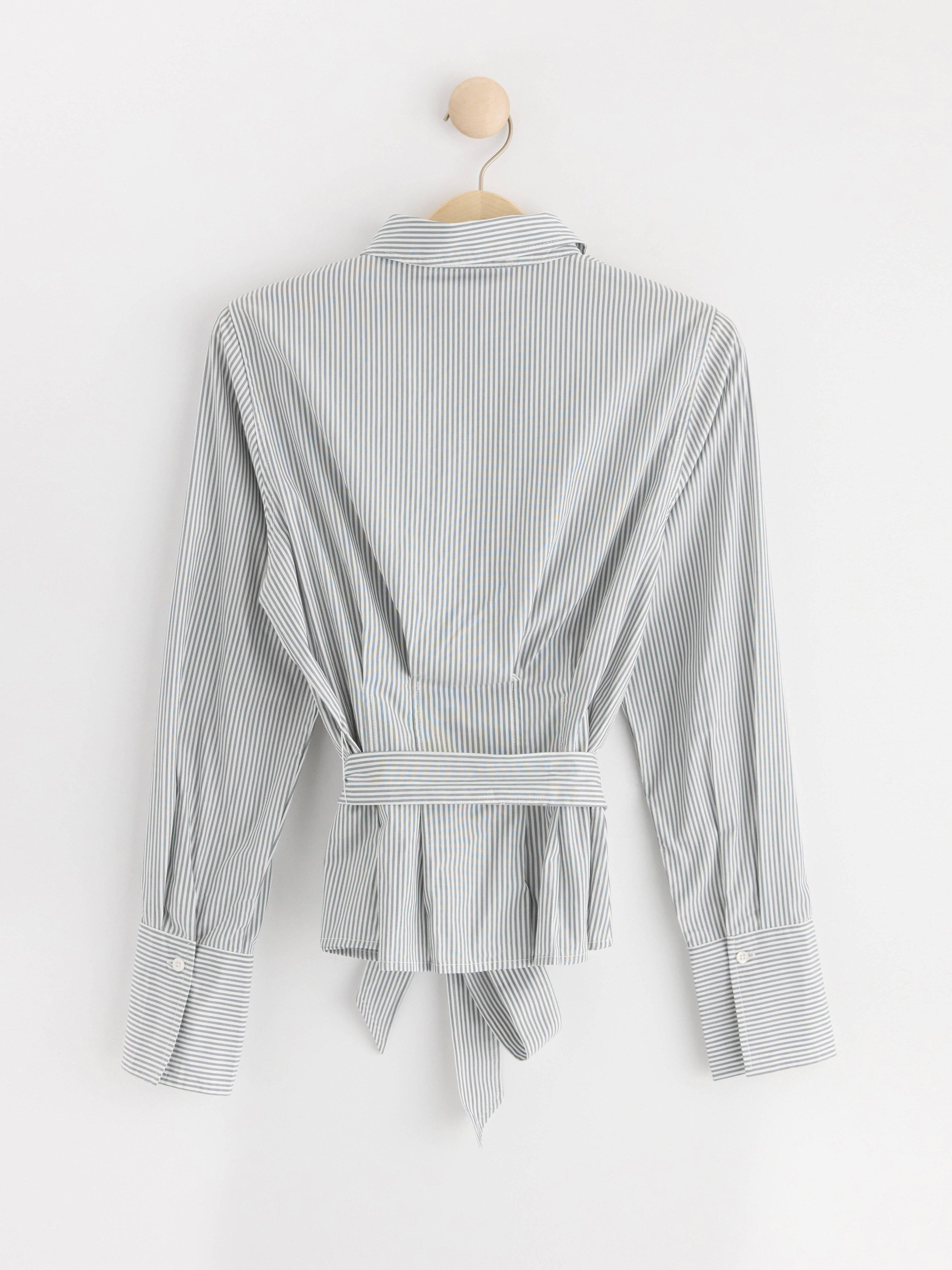 Blouse with stripes Grey