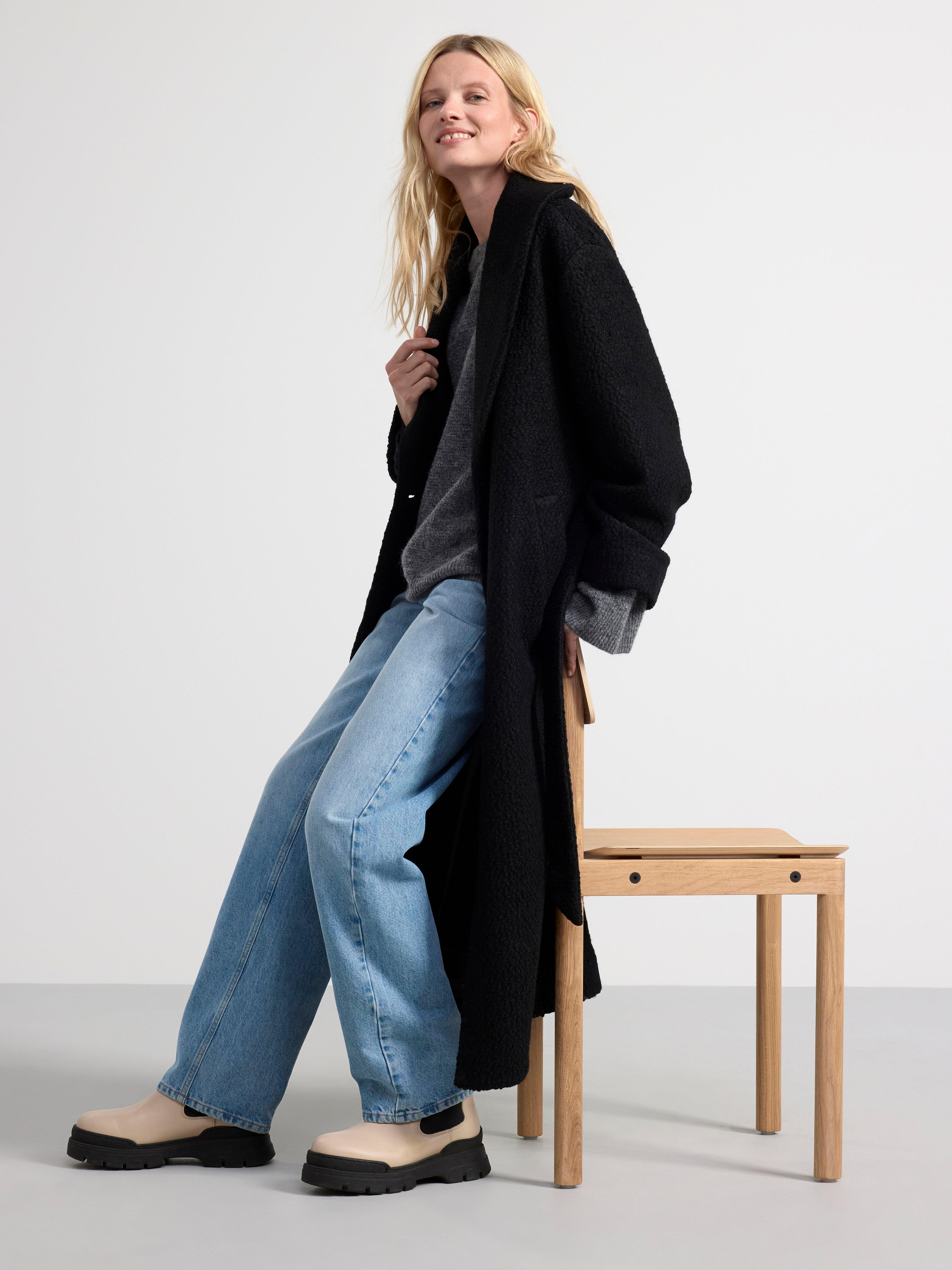 Coat in bouclé Black