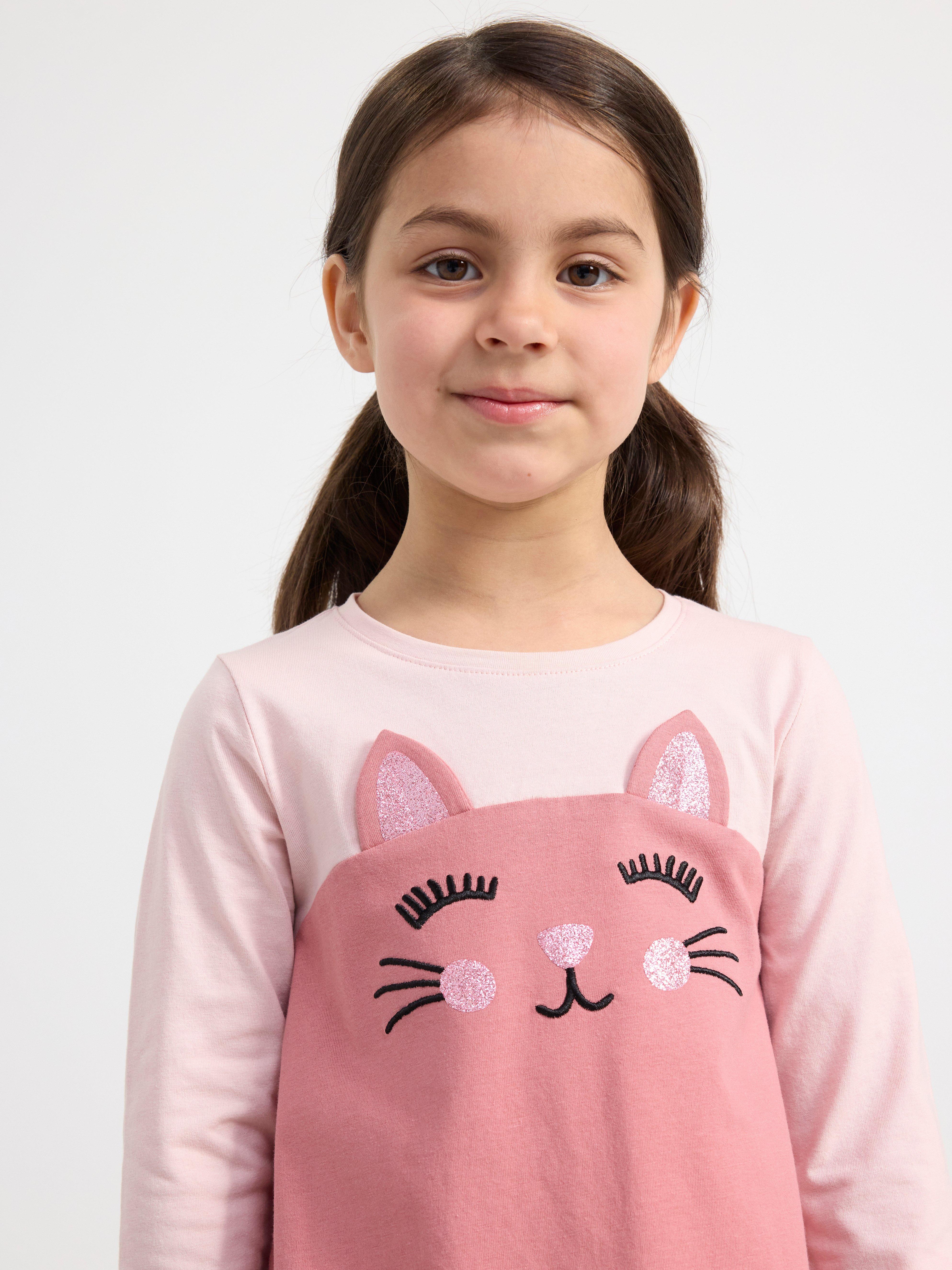 Tunic with cat Dusty Pink