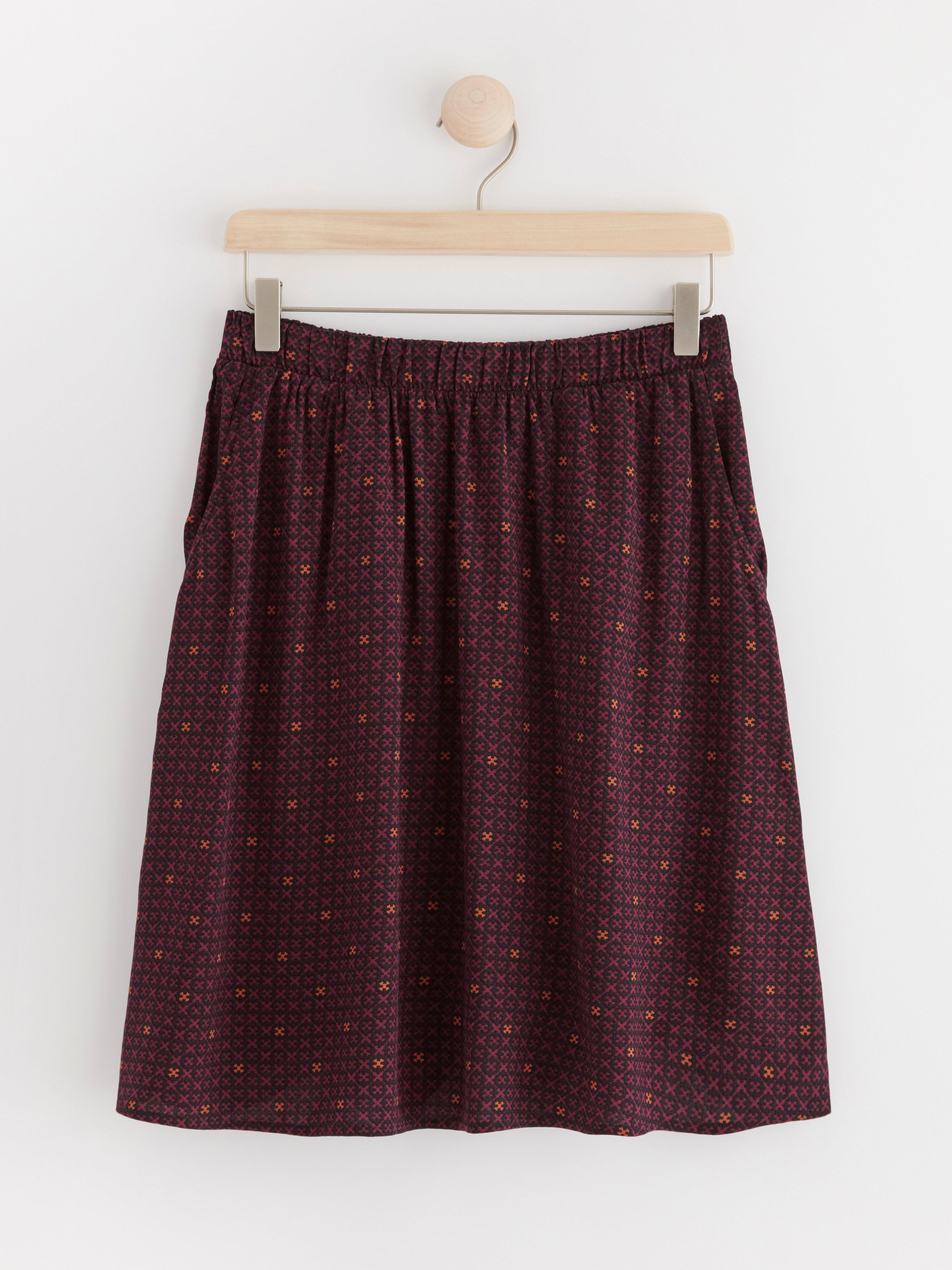 Dotted mini skirt Dark dusty red