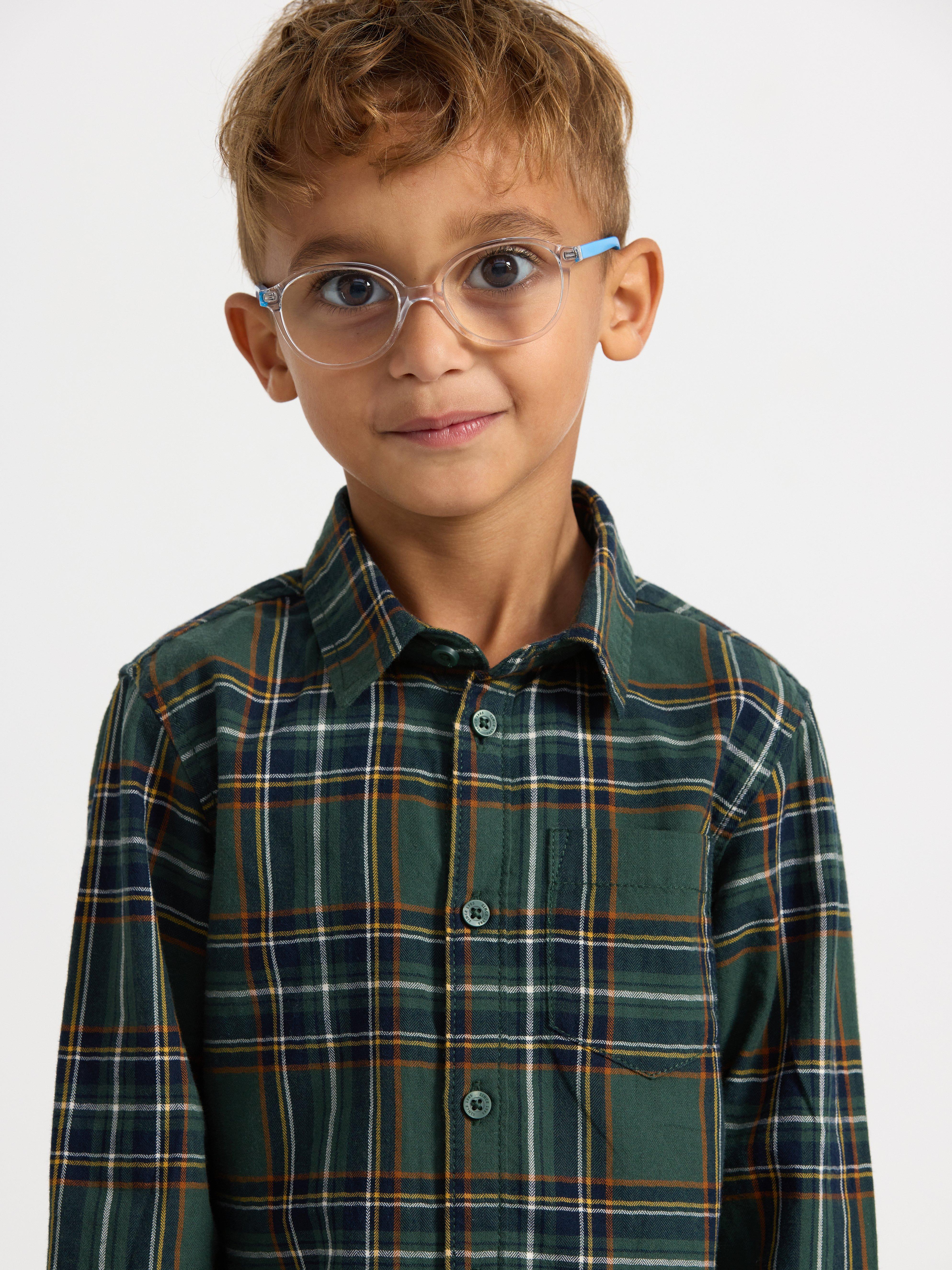 Checked flannel shirt Dark Dusty Green