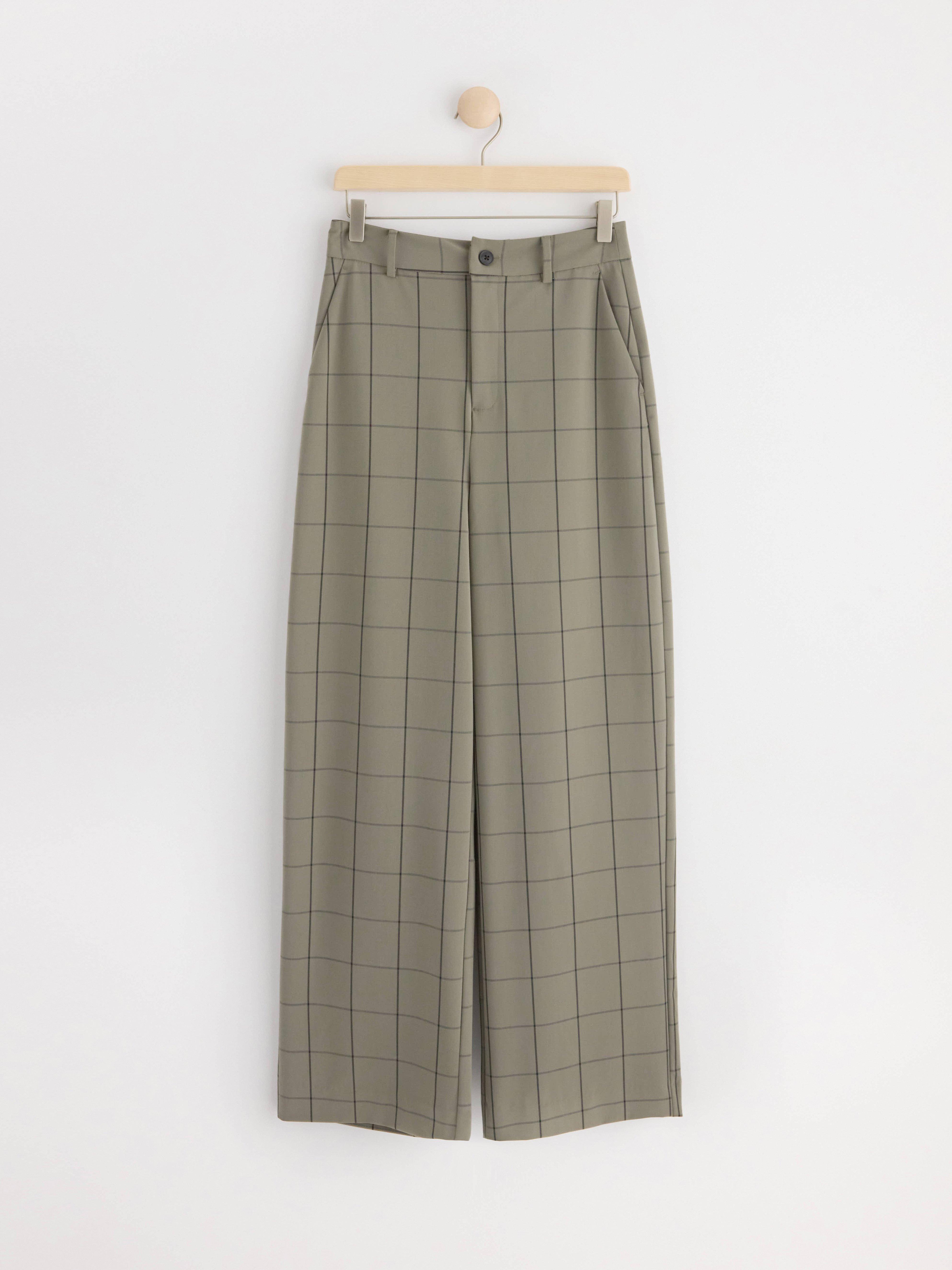 Trousers with high waist Dark Dusty Green