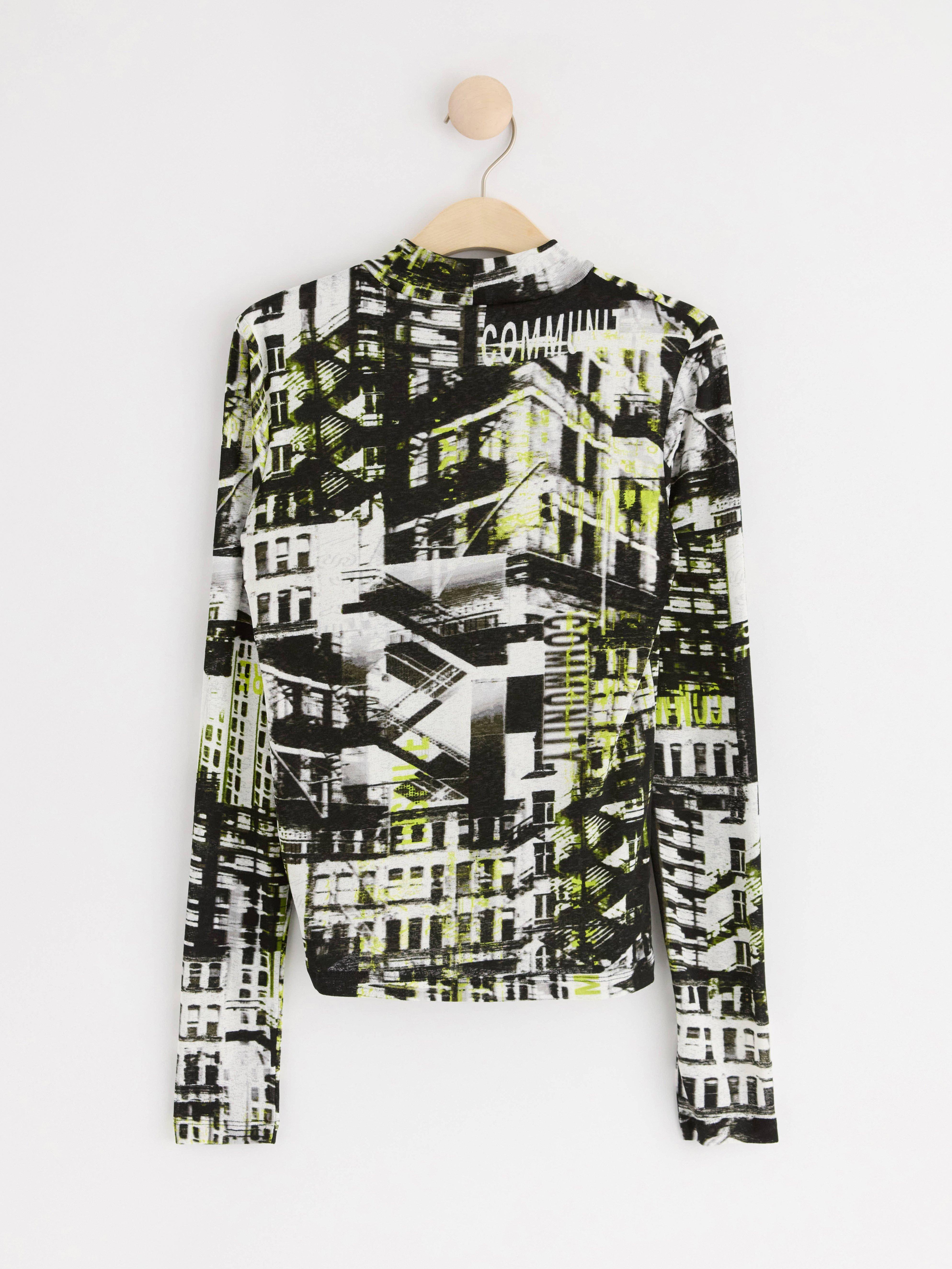Long sleeve top with allover pattern Off White