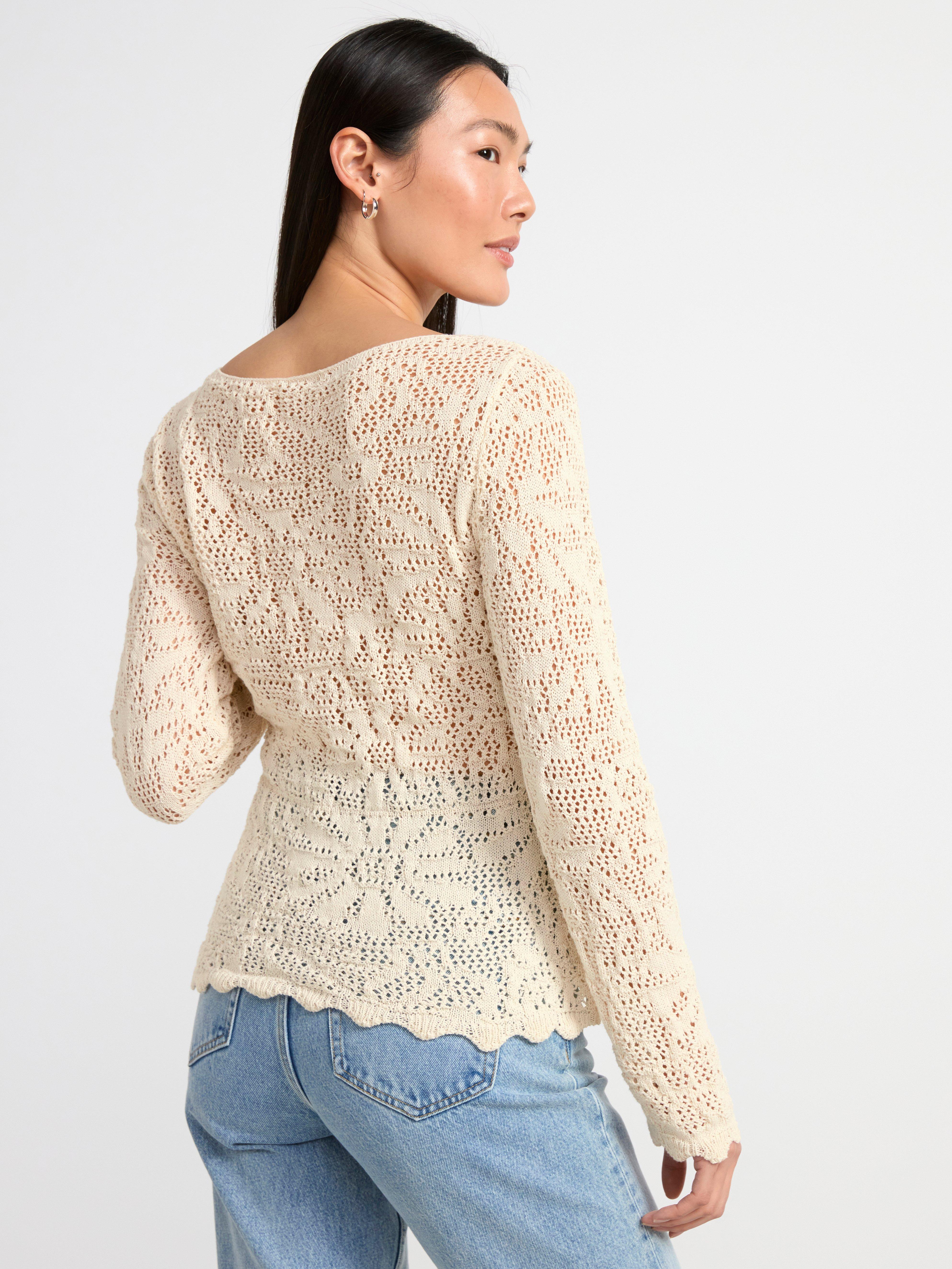 Long sleeve knitted top beige