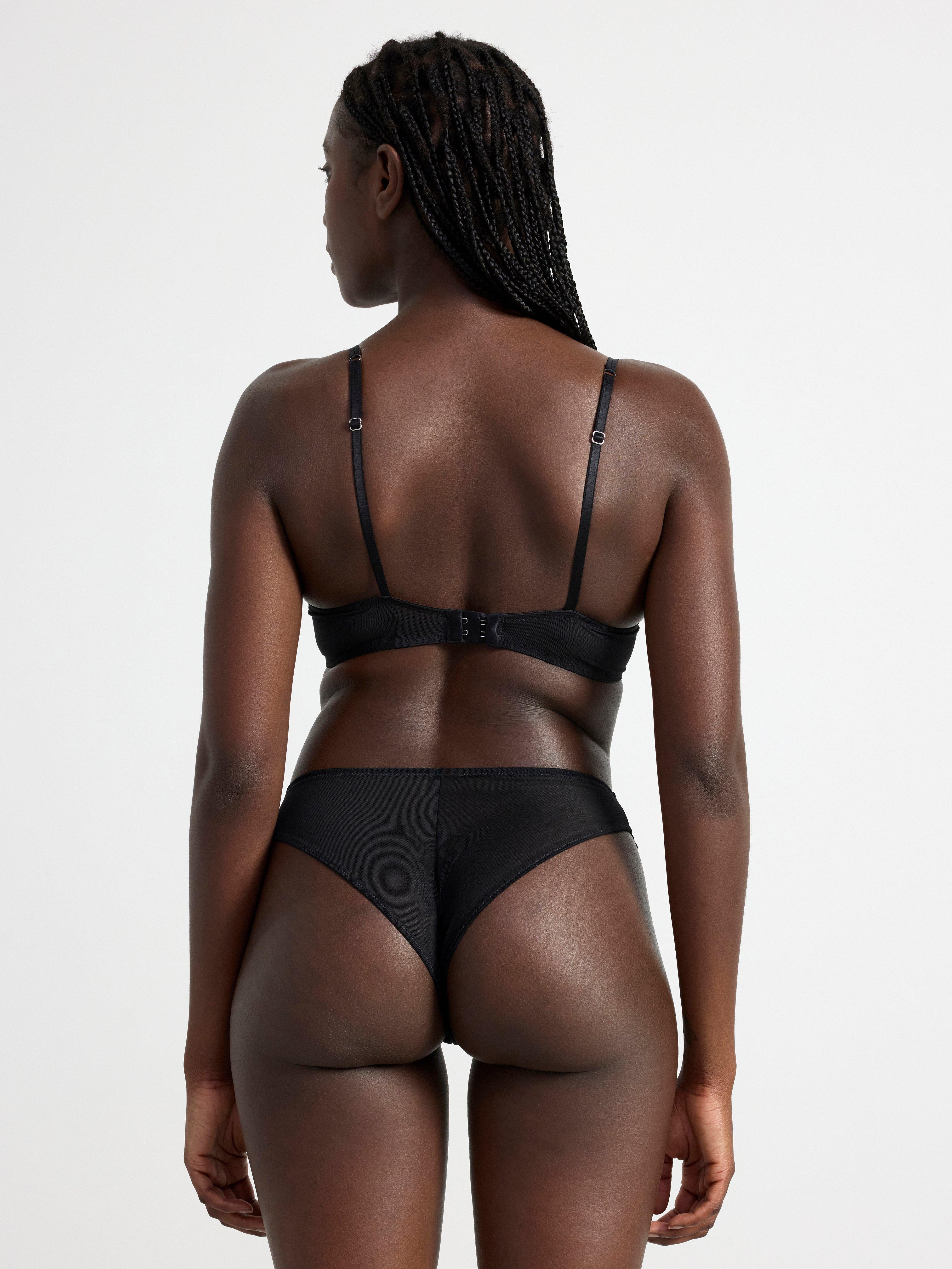 Senna unpadded bra with lace Black