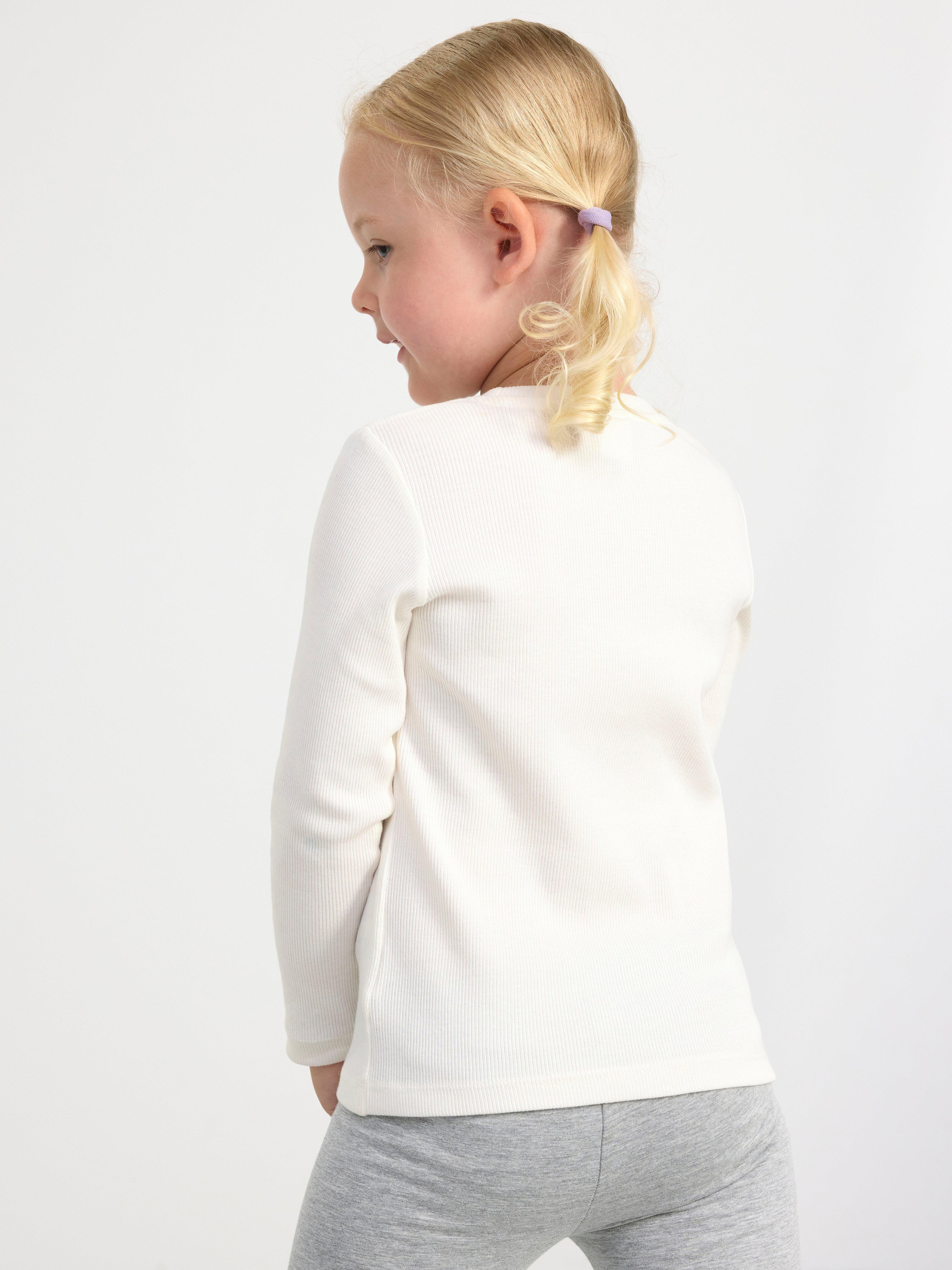 Ribbed long sleeve top Light Dusty White