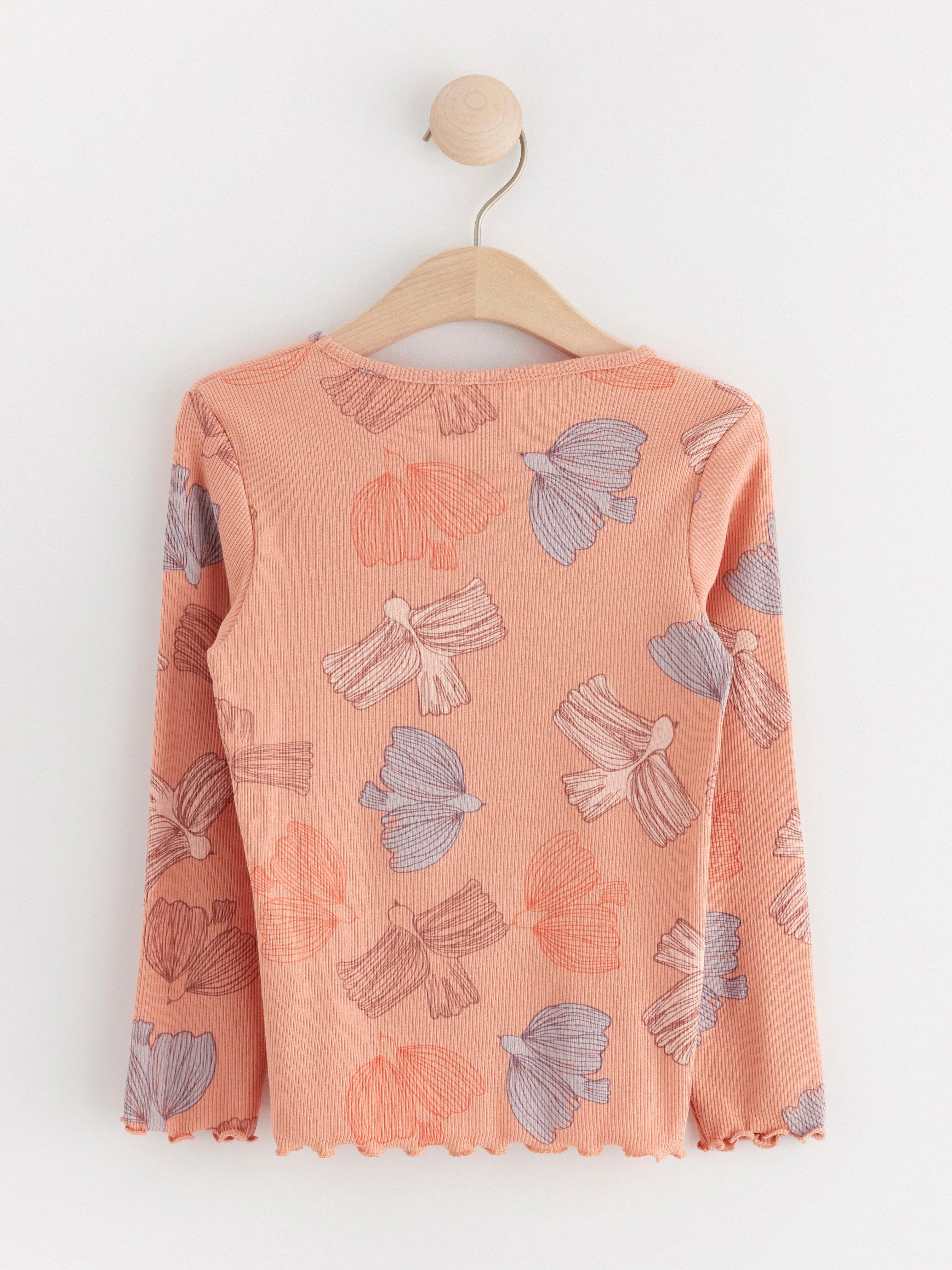 Top ribbed with frill details Light Dusty Coral