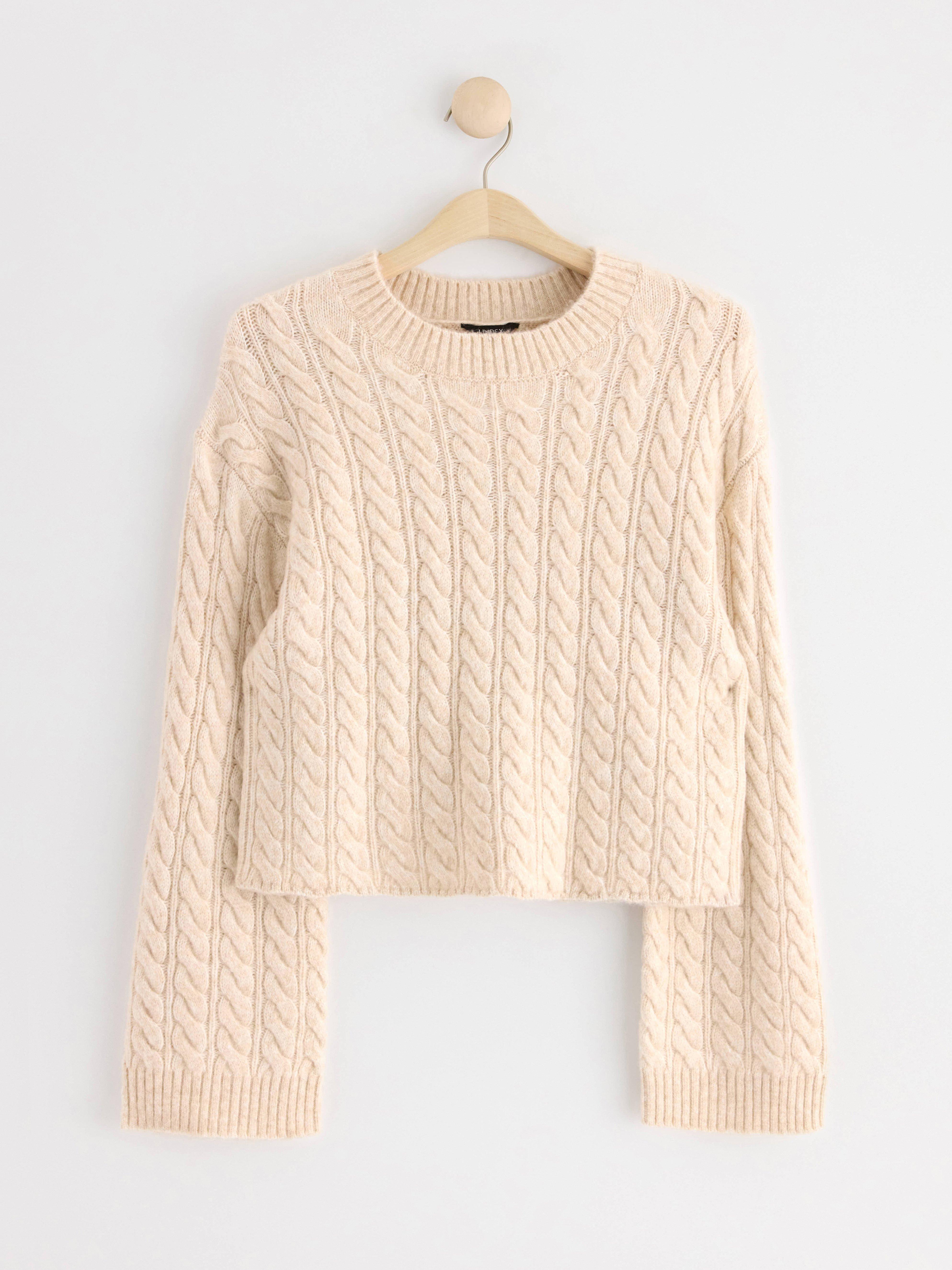 Cable-knit jumper Light Beige