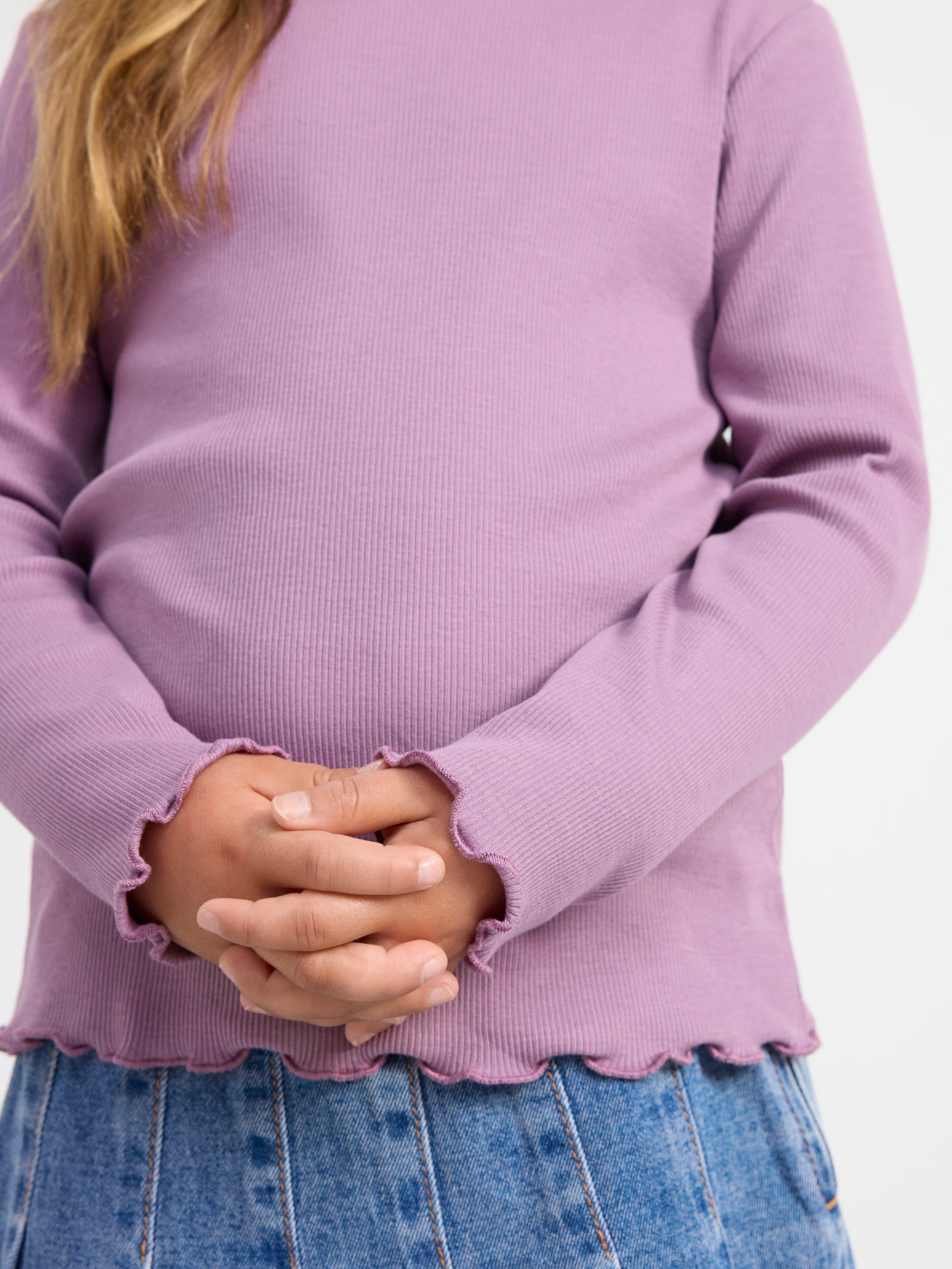Top with frills Light Dusty Lilac