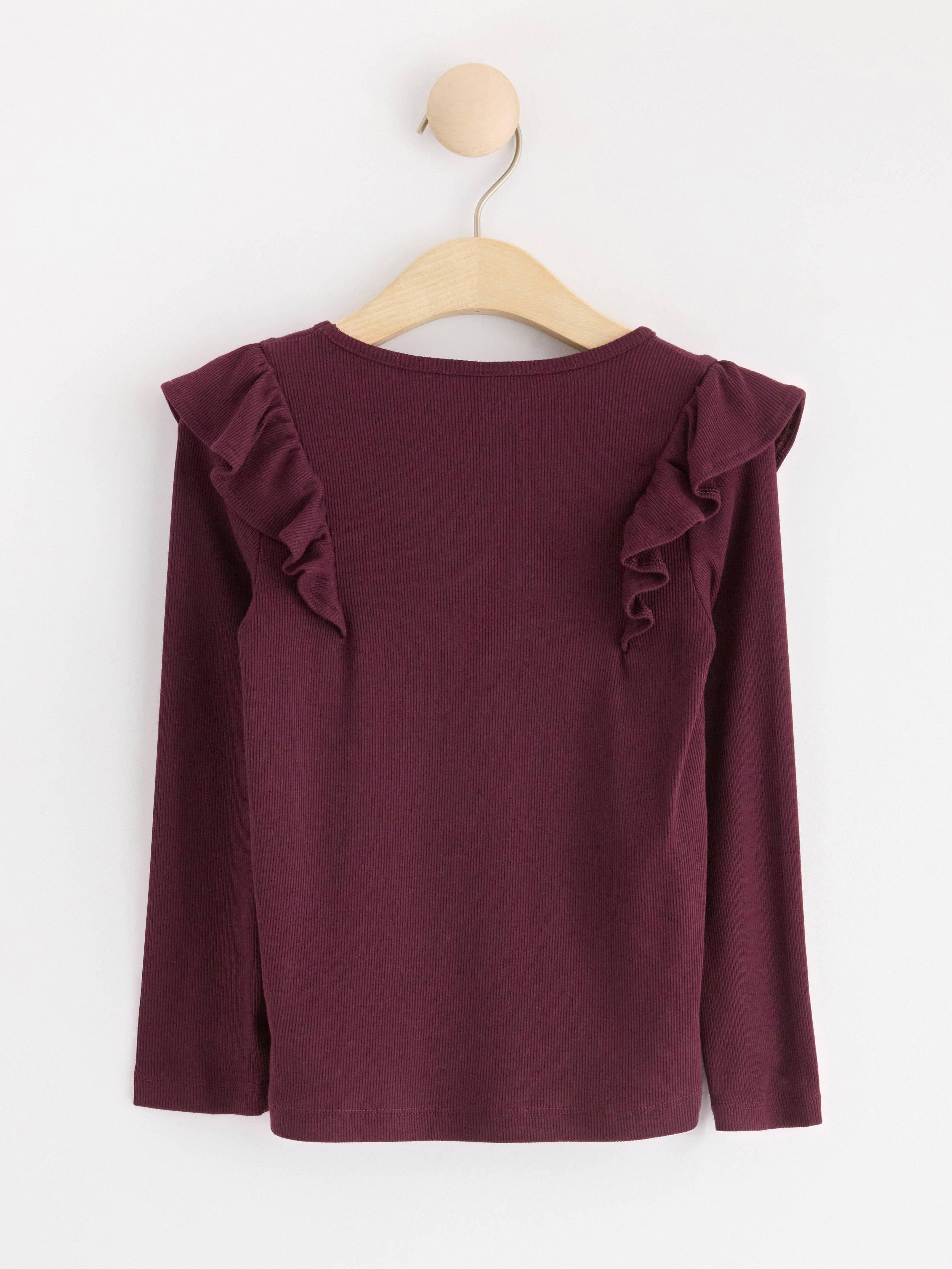 Long sleeve ribbed top Dark Lilac