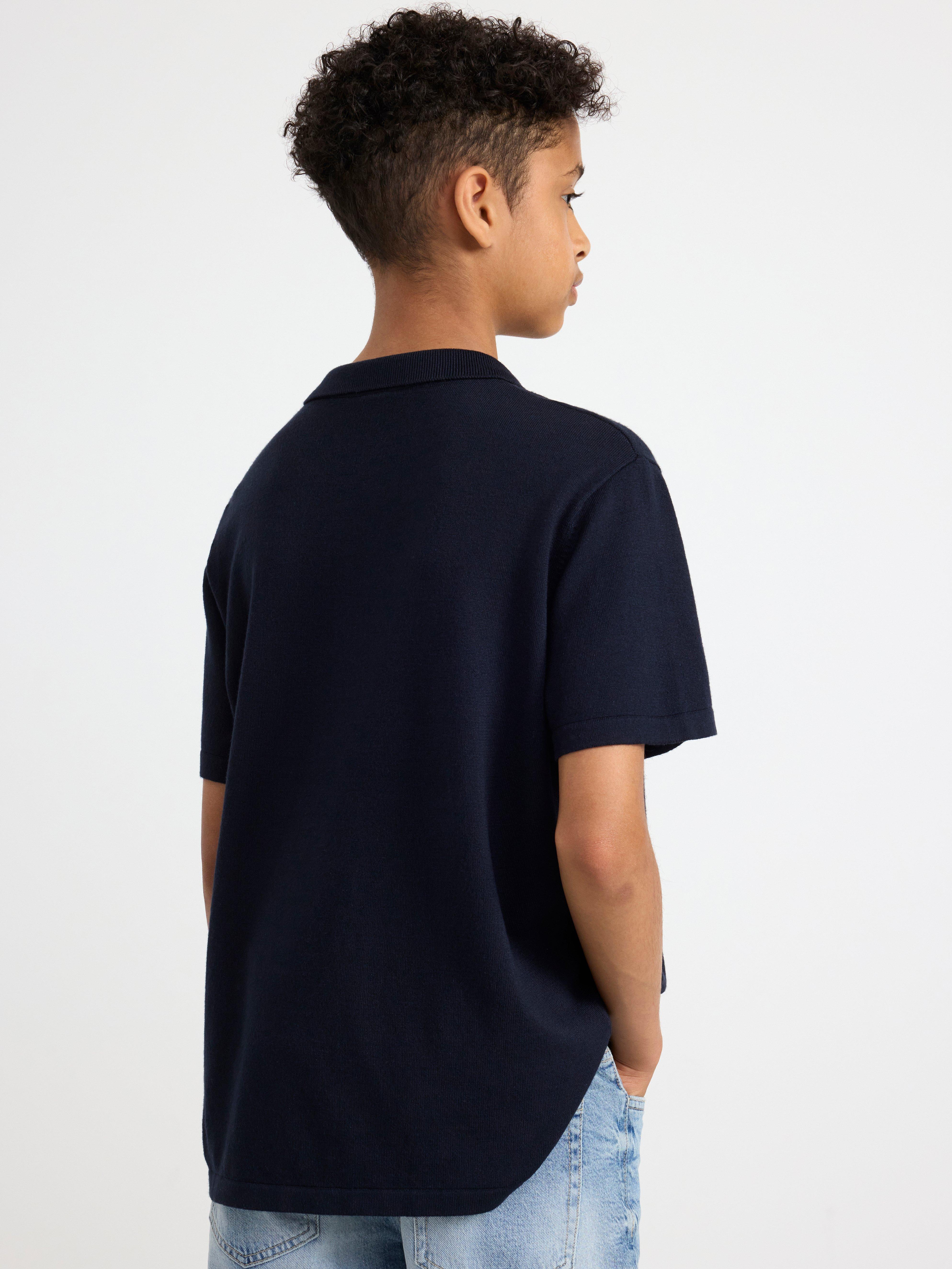 Fine-knitted polo shirt Dark Navy