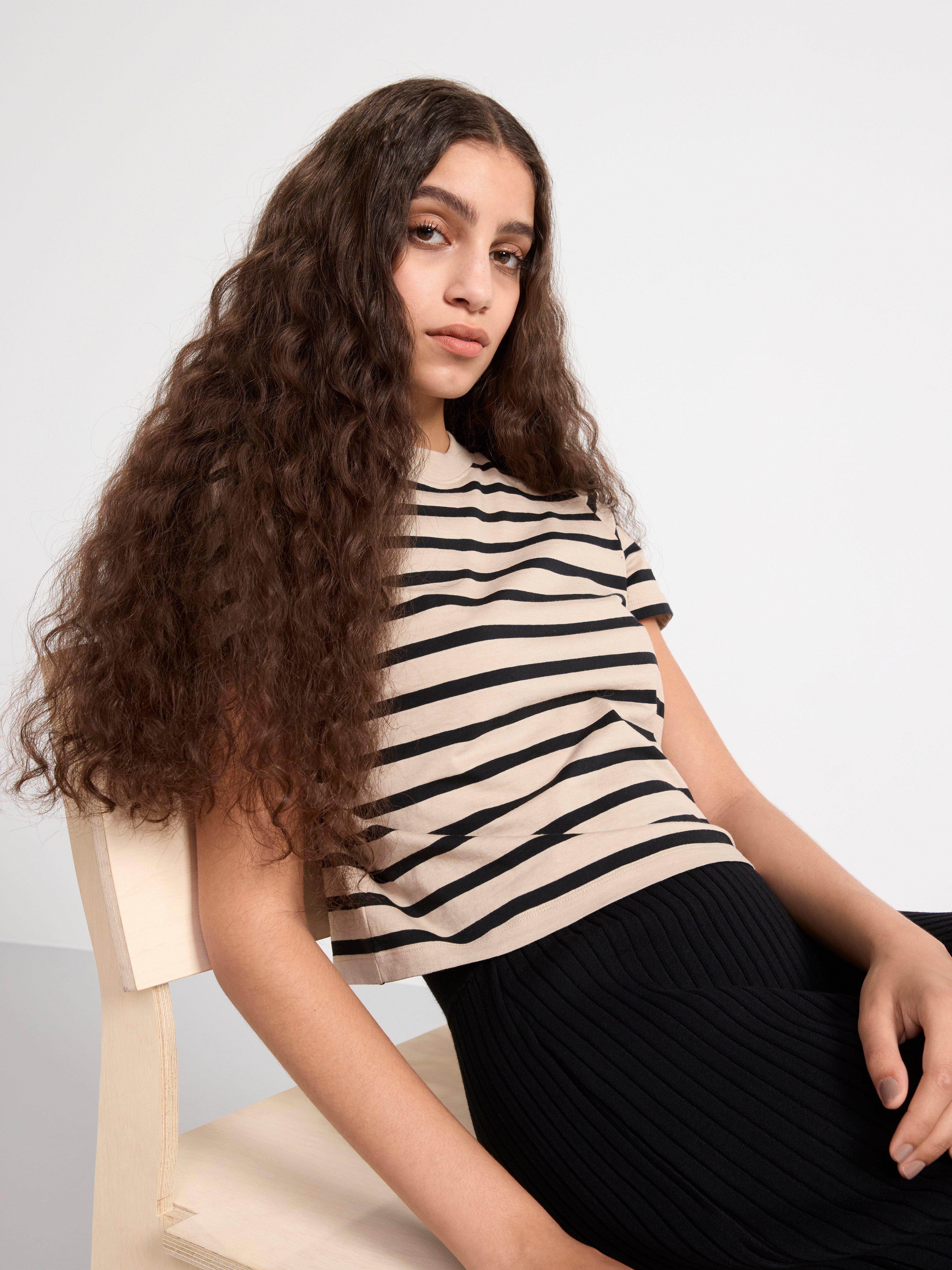 Short sleeve cotton t-shirt Beige