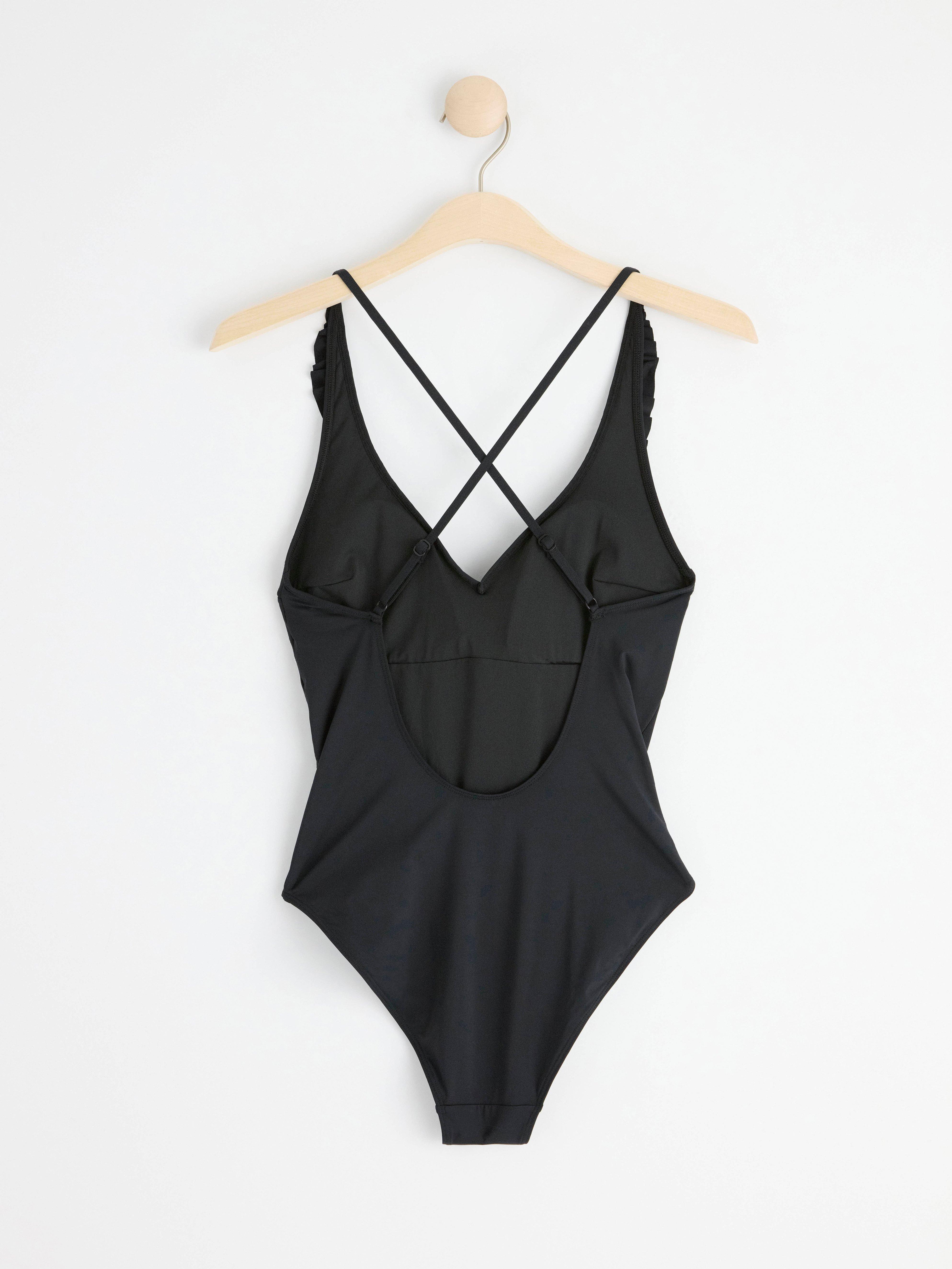 Swimsuit with frill Black