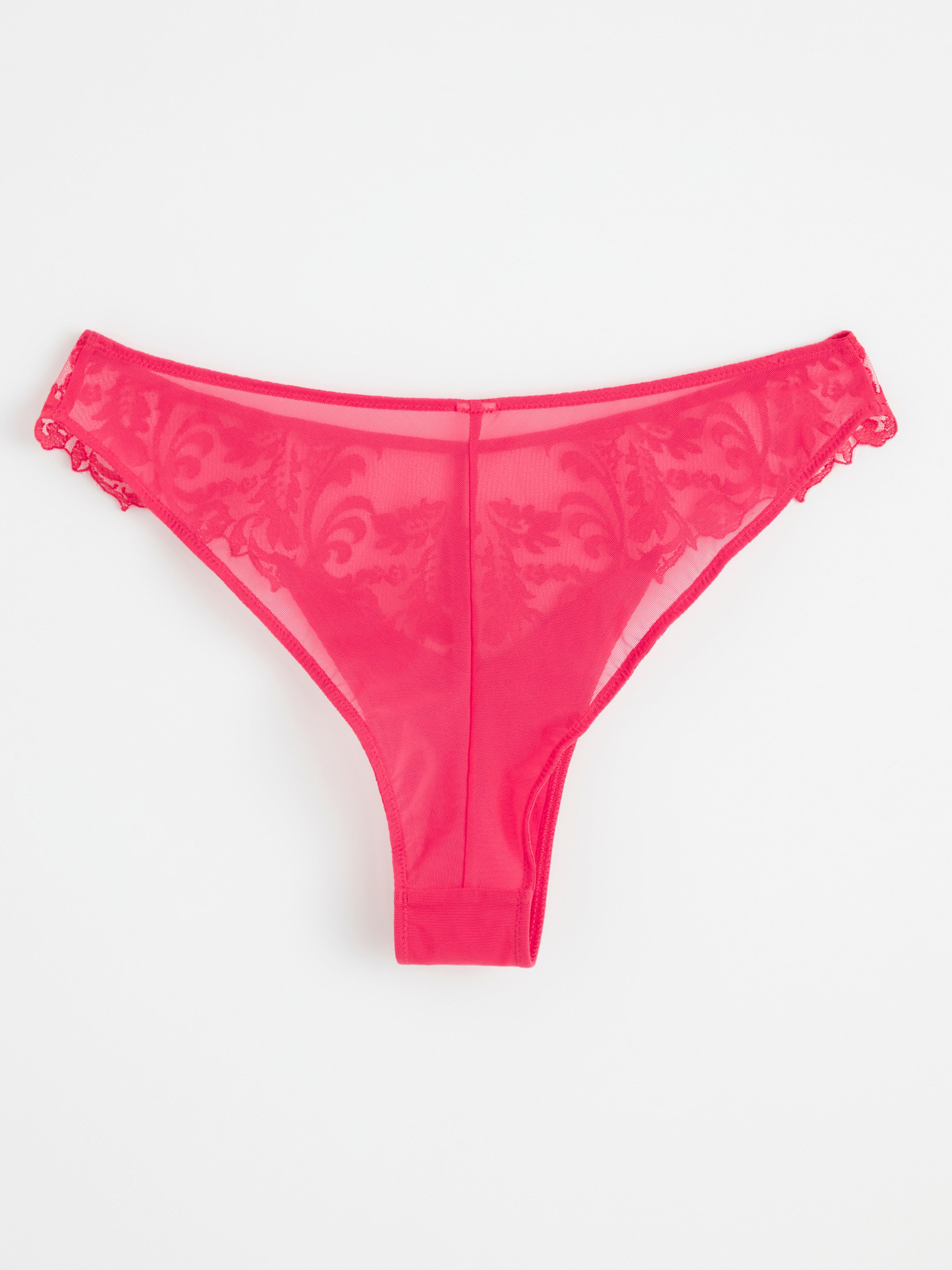 Brazilian briefs regular waist with lace Red