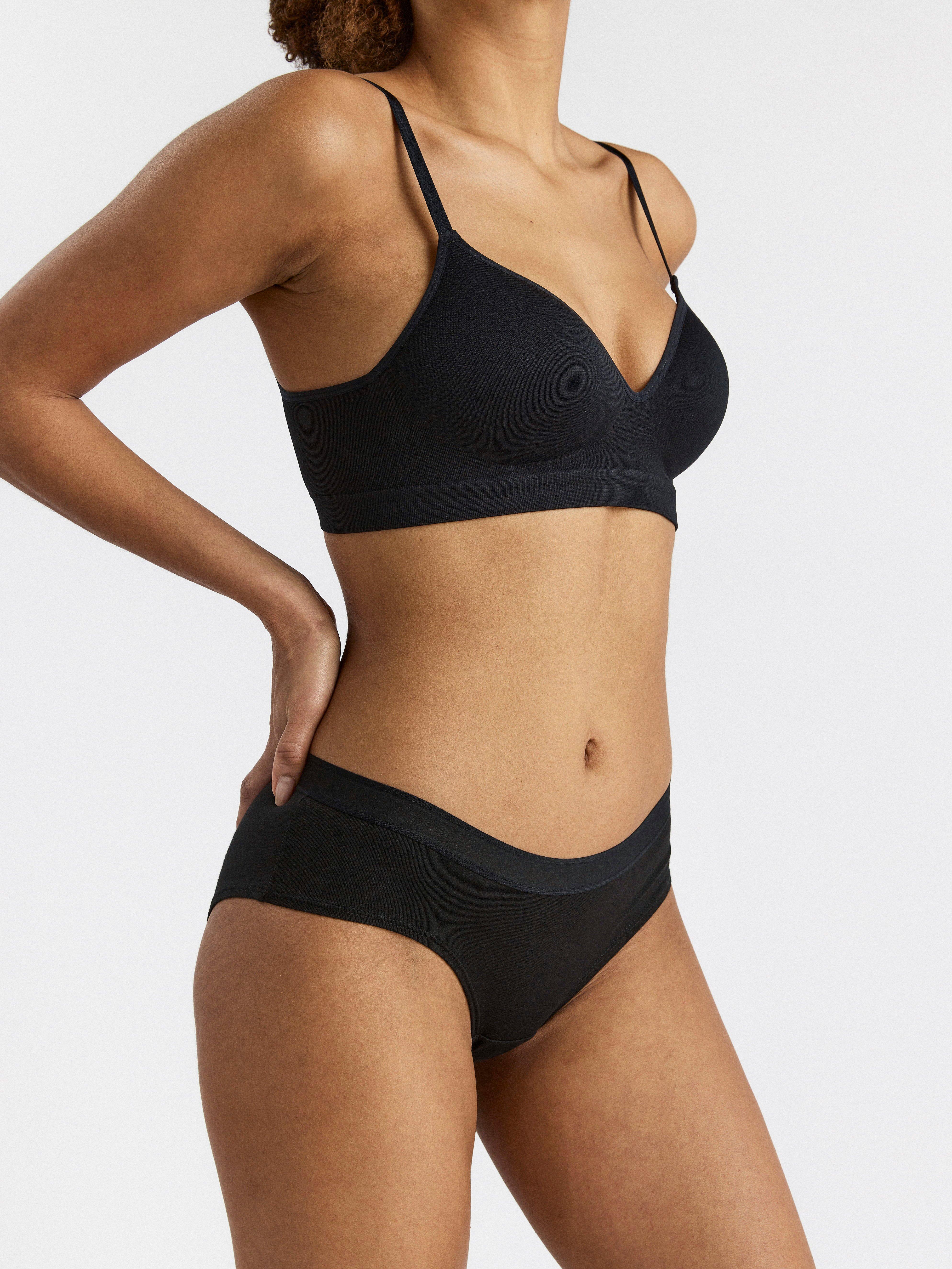 Low waist cotton brief Black