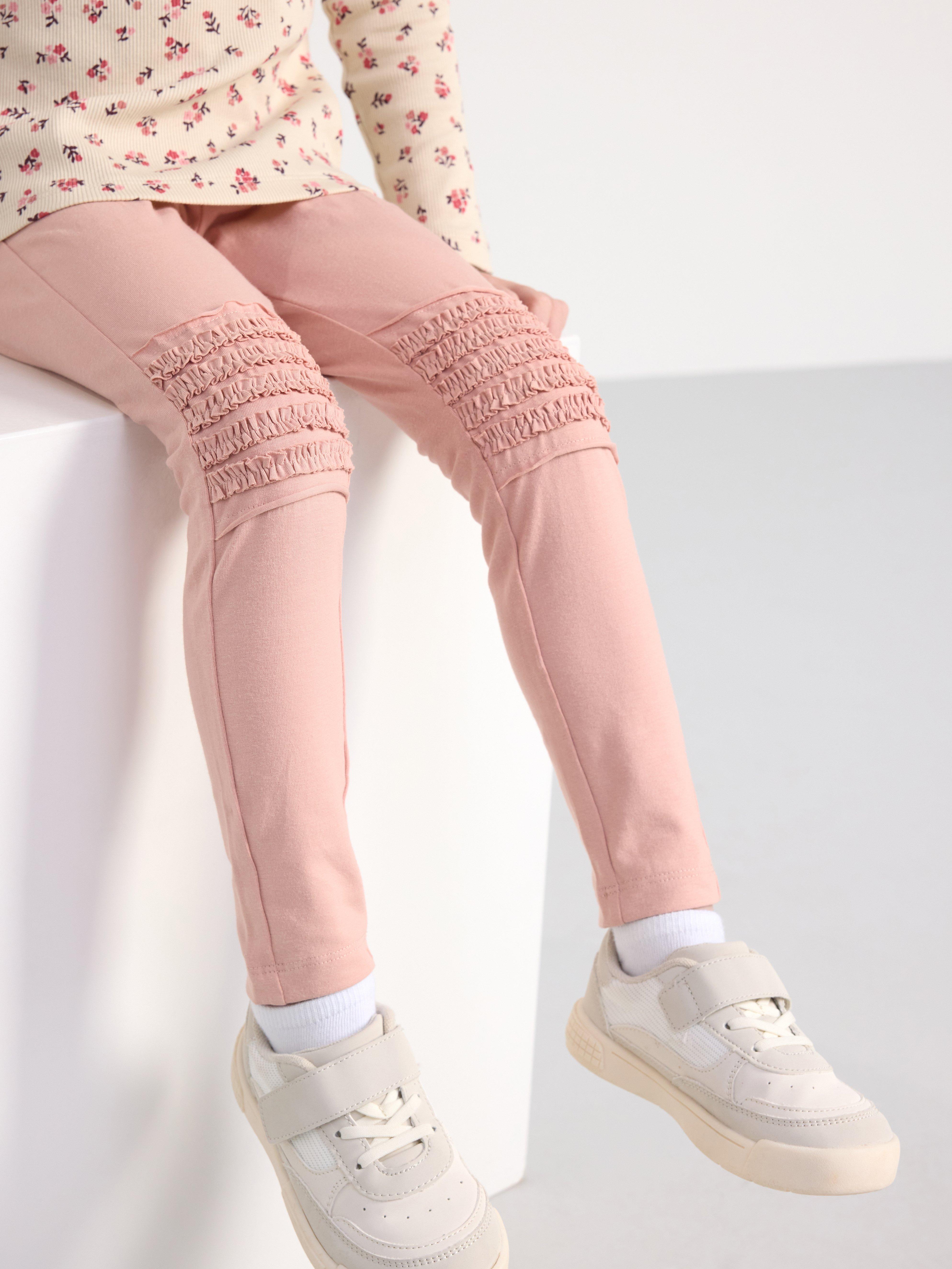 2-pack Leggings with frill Dusty Pink