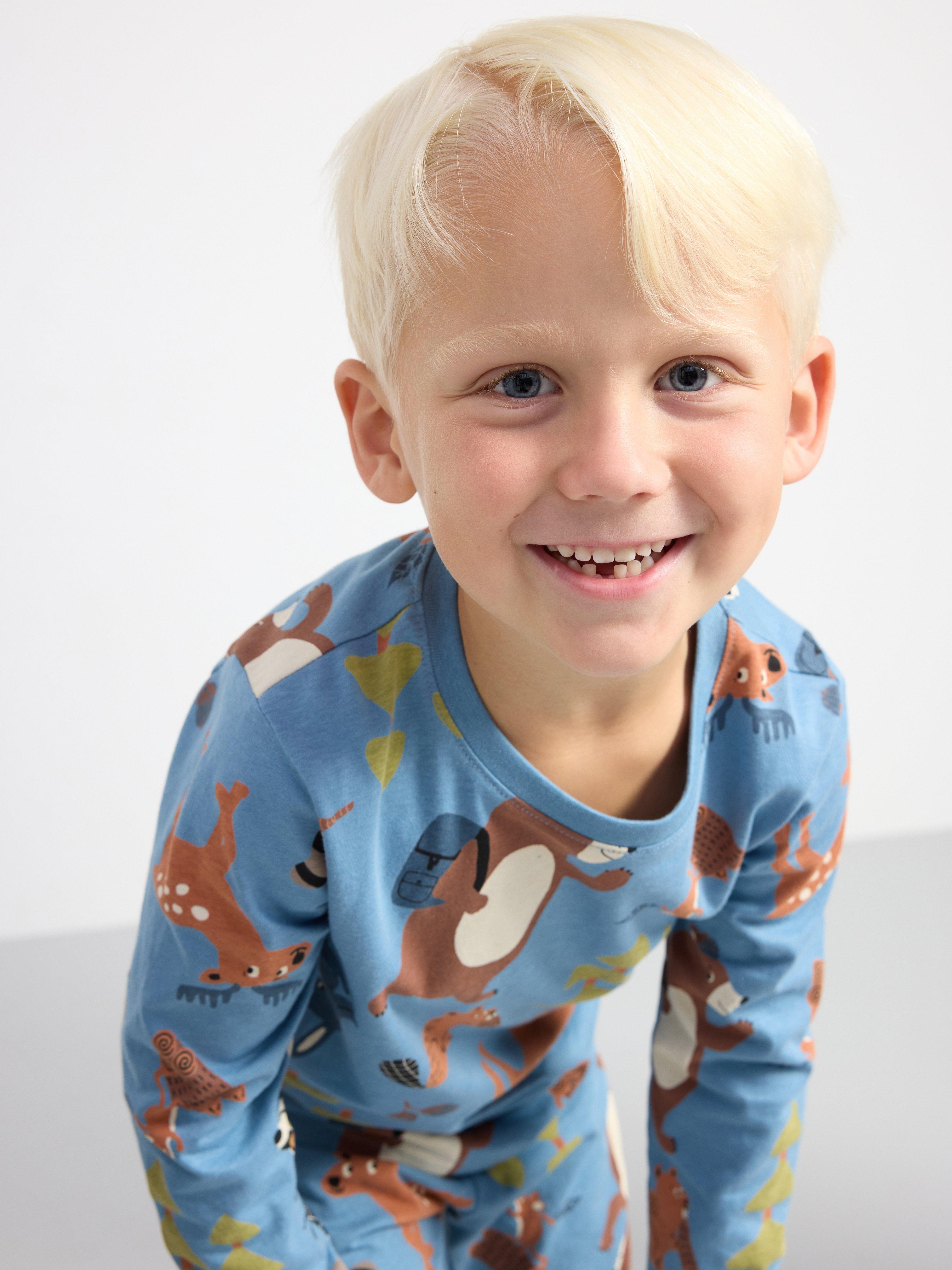 Pyjama set with forest print Light Dusty Blue
